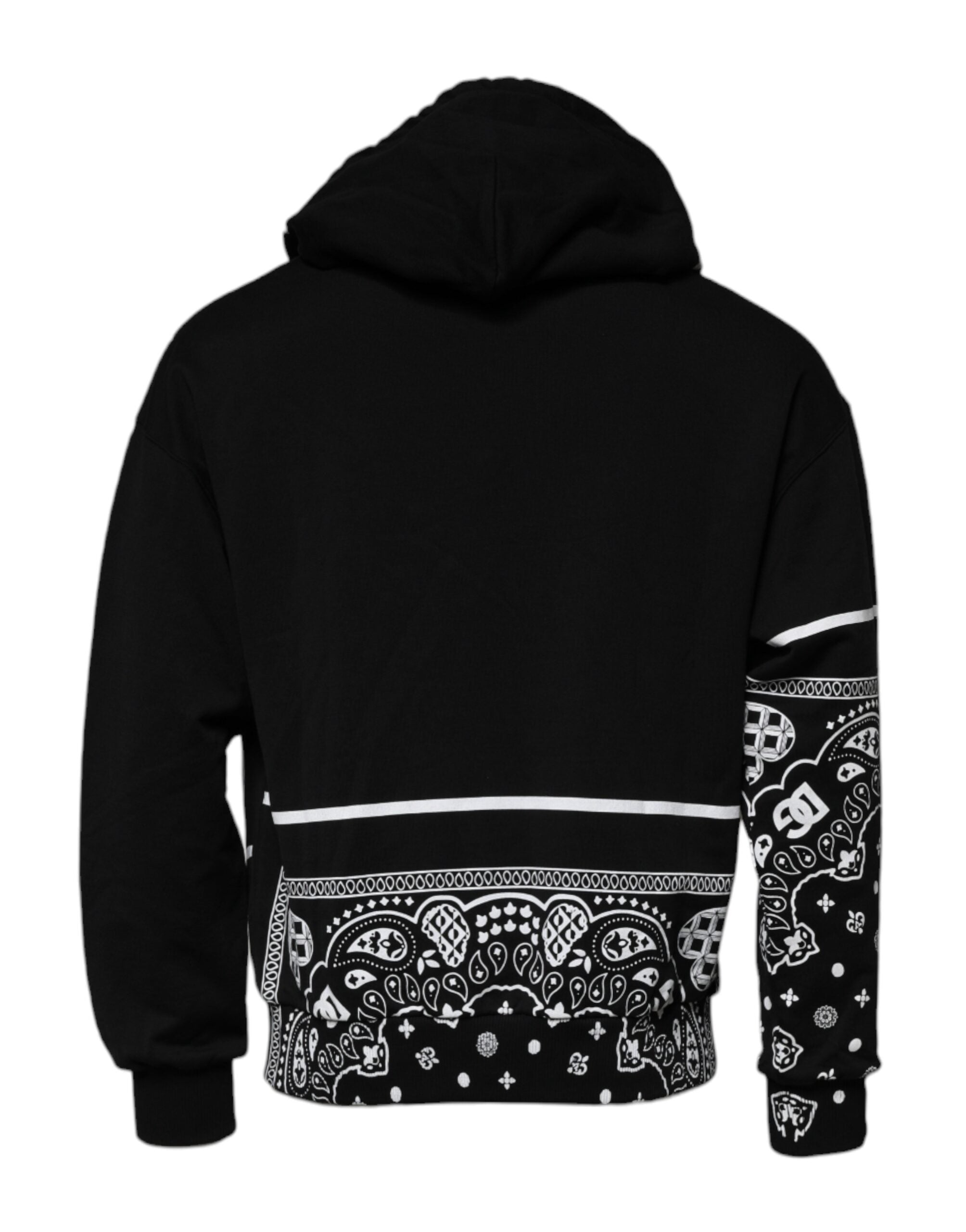 Dolce & Gabbana Black Bandana Hooded Men Sweatshirt Men's Sweater (Pre-Owned)