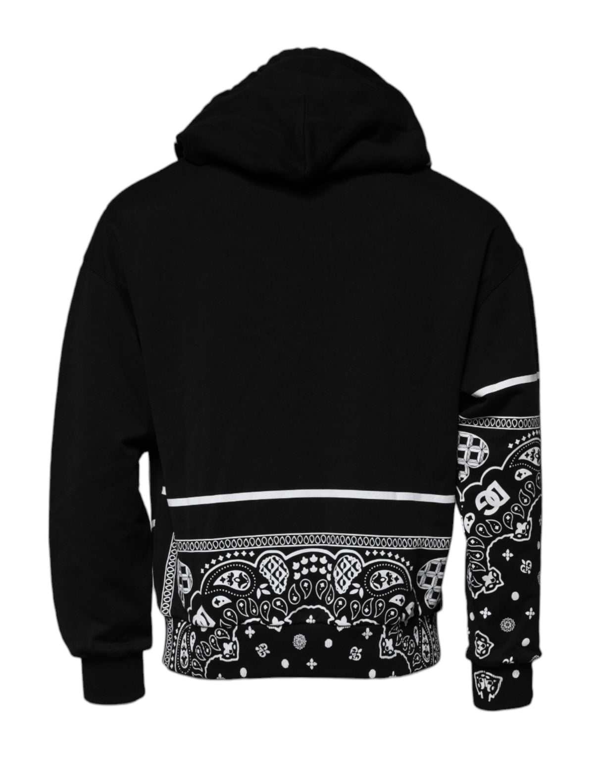 Dolce & Gabbana Black Bandana Hooded Men Sweatshirt Men's Sweater (Pre-Owned)