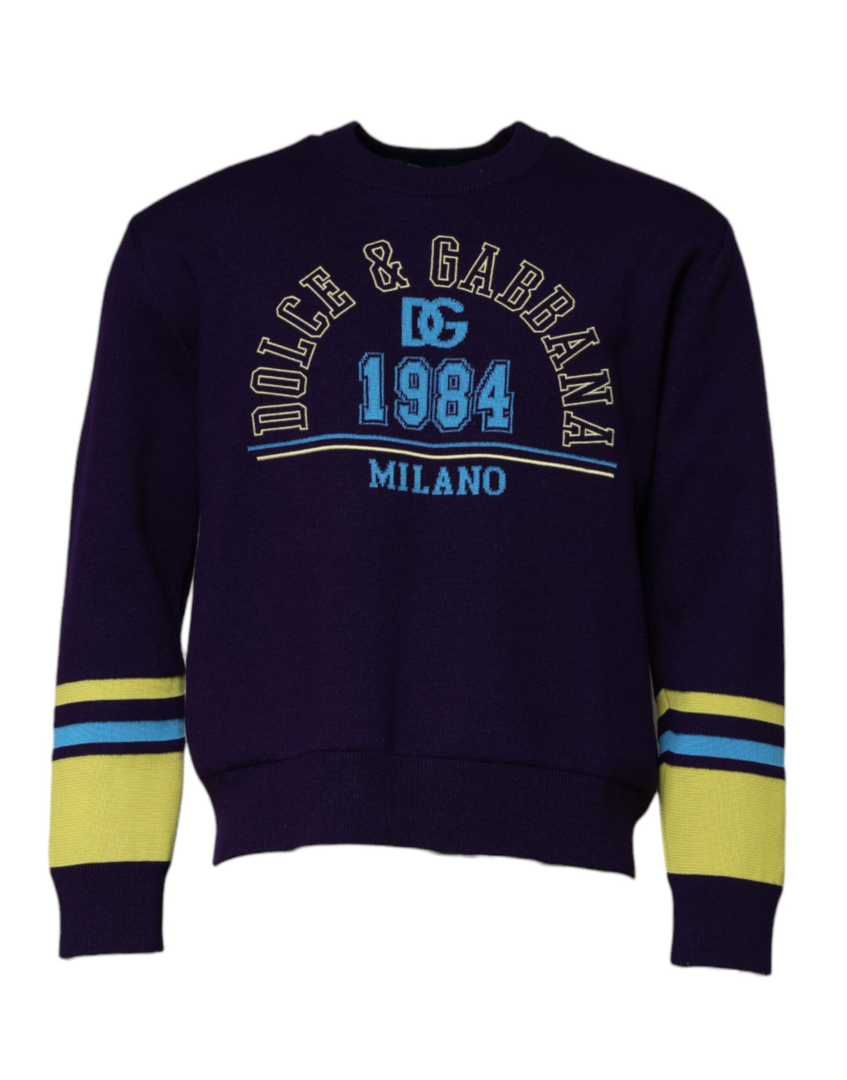 Dolce & Gabbana Blue 1984 Milano CrewNeck Sweatshirt Men's Sweater