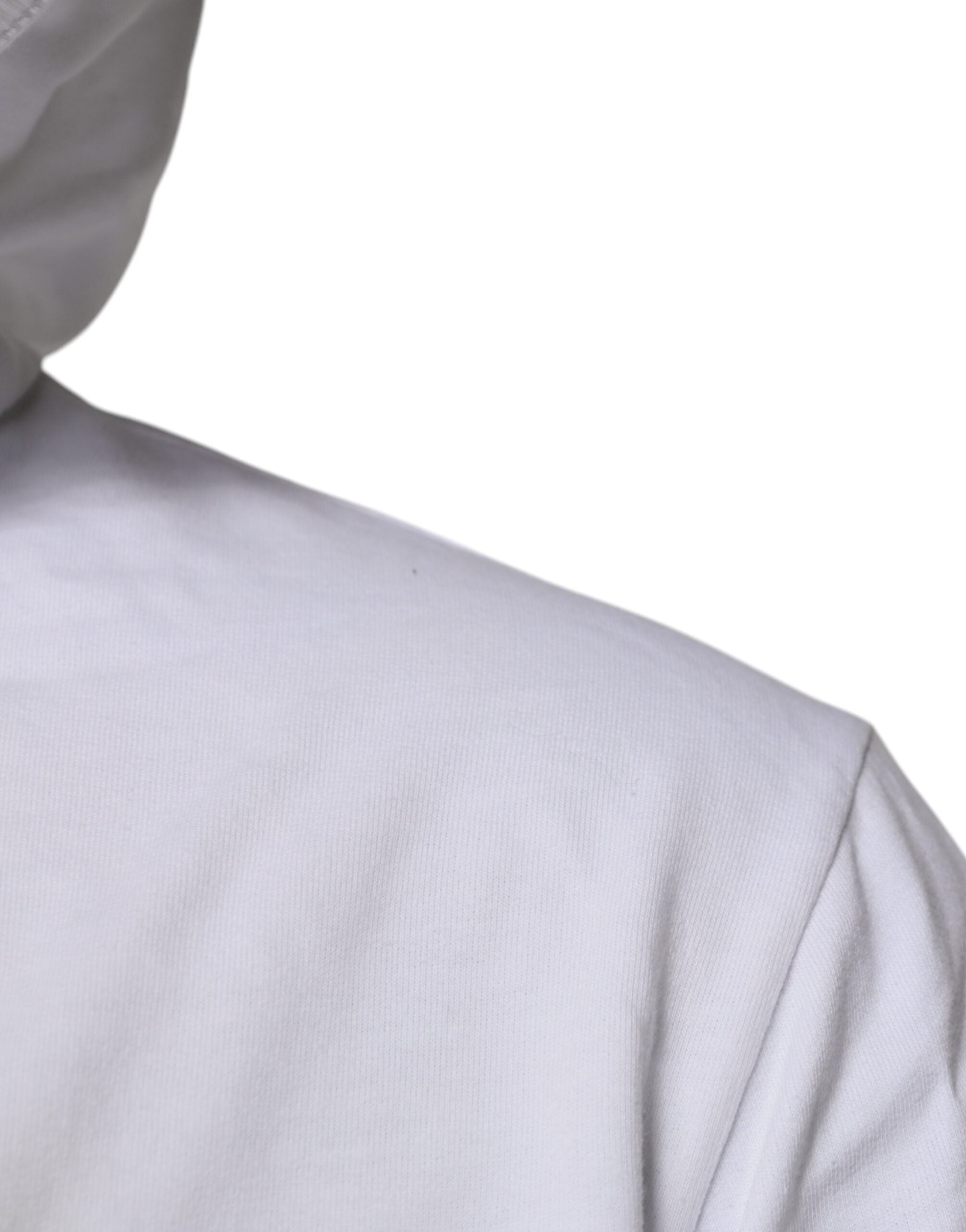 Dolce & Gabbana White Cotton Hooded Sweatshirt Men's Sweater (Pre-Owned)
