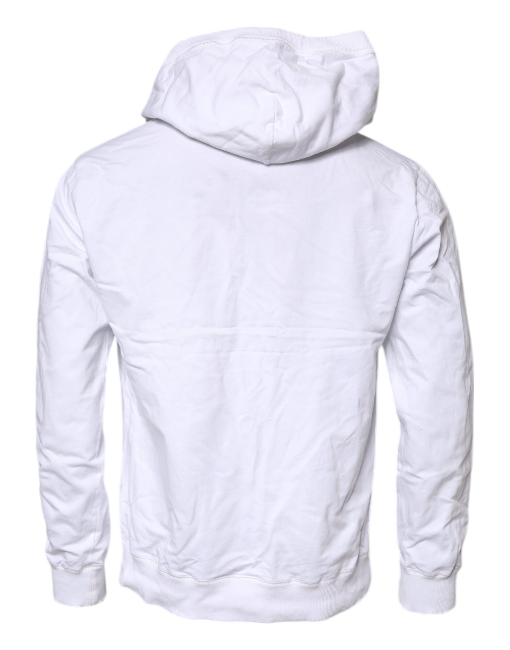 Dolce & Gabbana White Cotton Hooded Sweatshirt Men's Sweater (Pre-Owned)