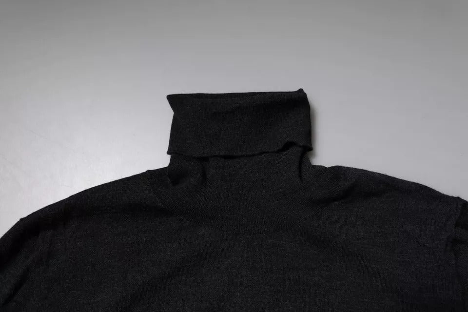 Dolce & Gabbana Black Wool Turtleneck Pullover Men's Sweater (Pre-Owned)