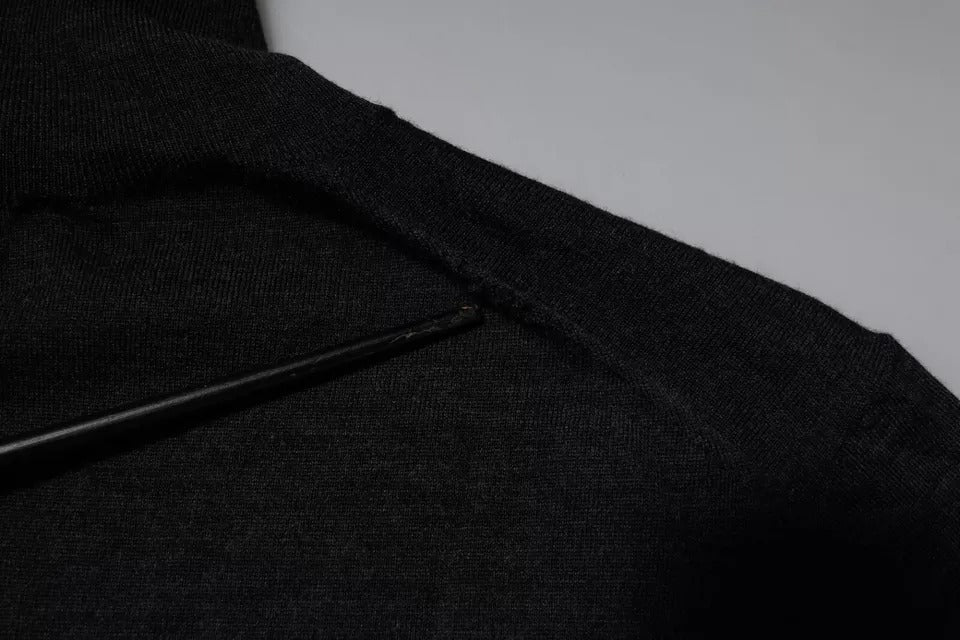 Dolce & Gabbana Black Wool Turtleneck Pullover Men's Sweater (Pre-Owned)