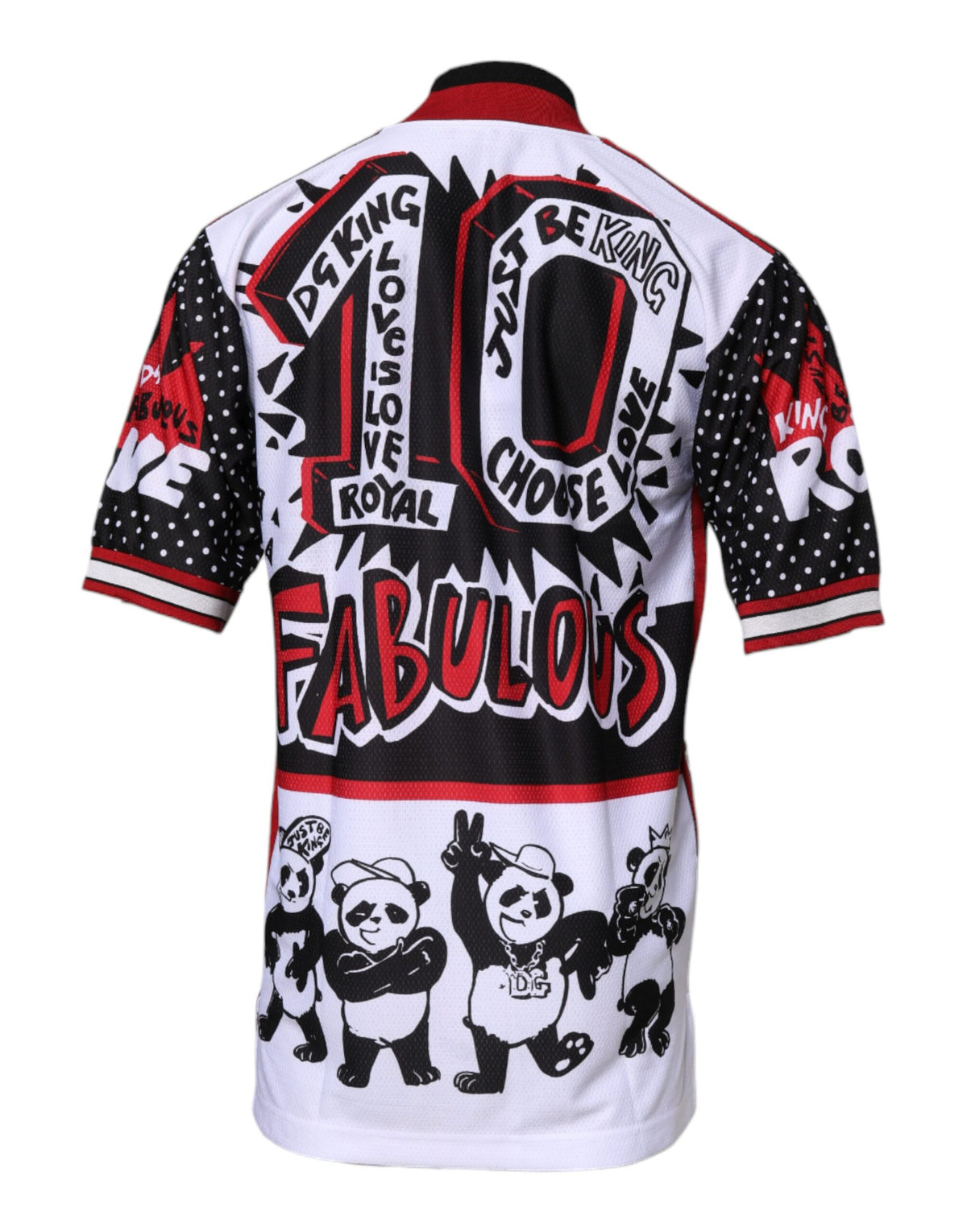 Dolce & Gabbana Multicolor King Panda Print Zipper Collar Men's T-shirt (Pre-Owned)