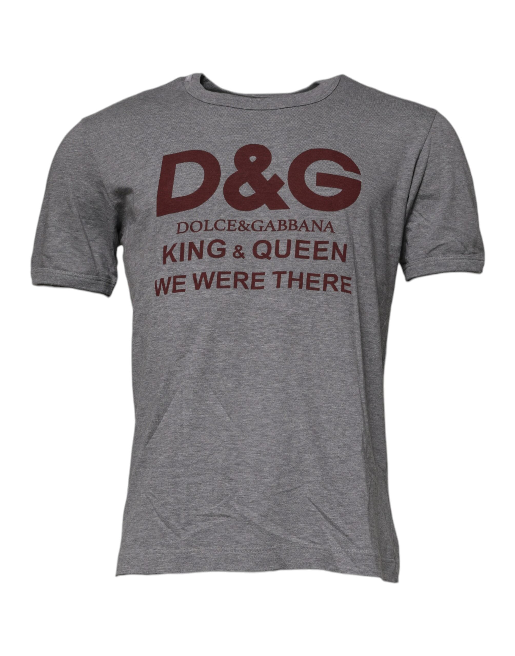 Dolce & Gabbana Gray Logo Print Cotton Crew Neck Men Men's T-shirt