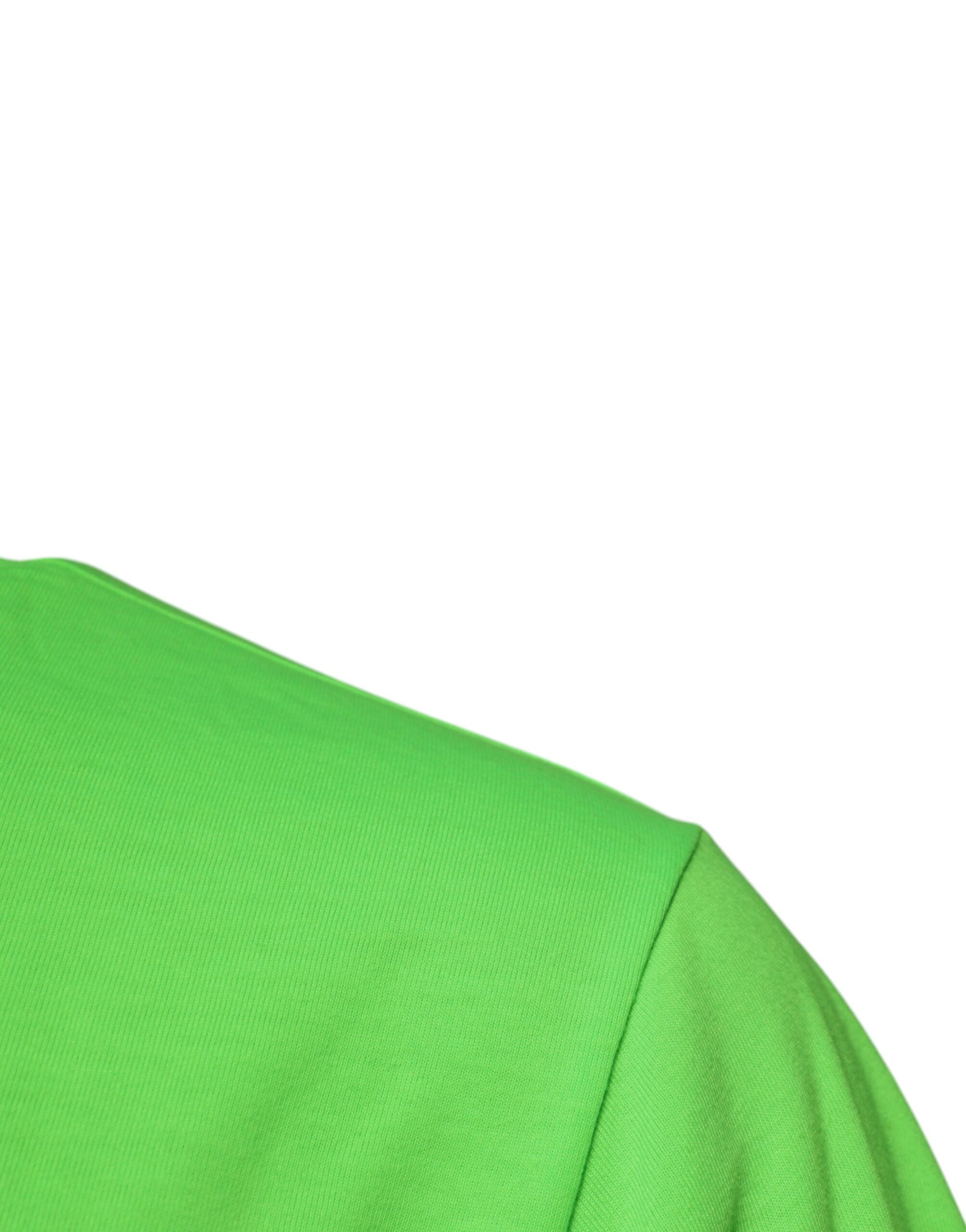 Dolce & Gabbana Green Logo Polyester Crew Neck Men's T-shirt