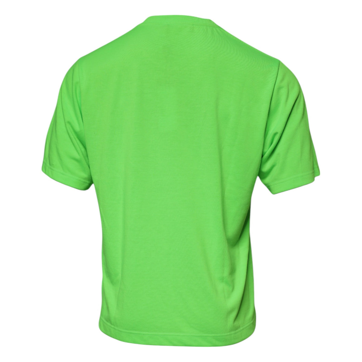 Dolce & Gabbana Green Logo Polyester Crew Neck Men's T-shirt