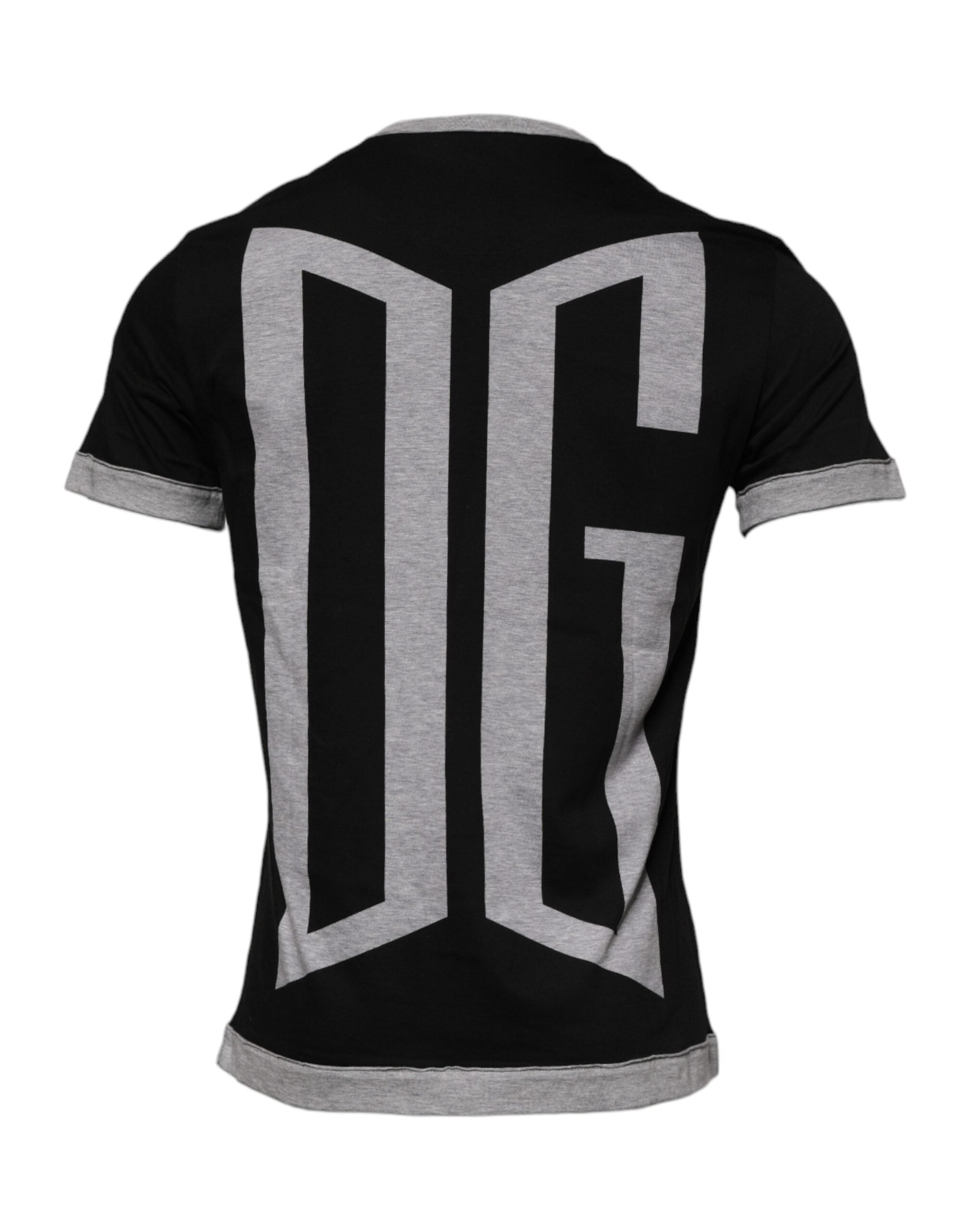 Dolce & Gabbana Black Logo Cotton Crew Neck Men Tee Men's T-shirt