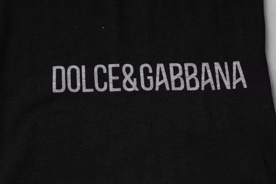 Dolce & Gabbana Black Logo Cotton Crew Neck Men Tee Men's T-shirt