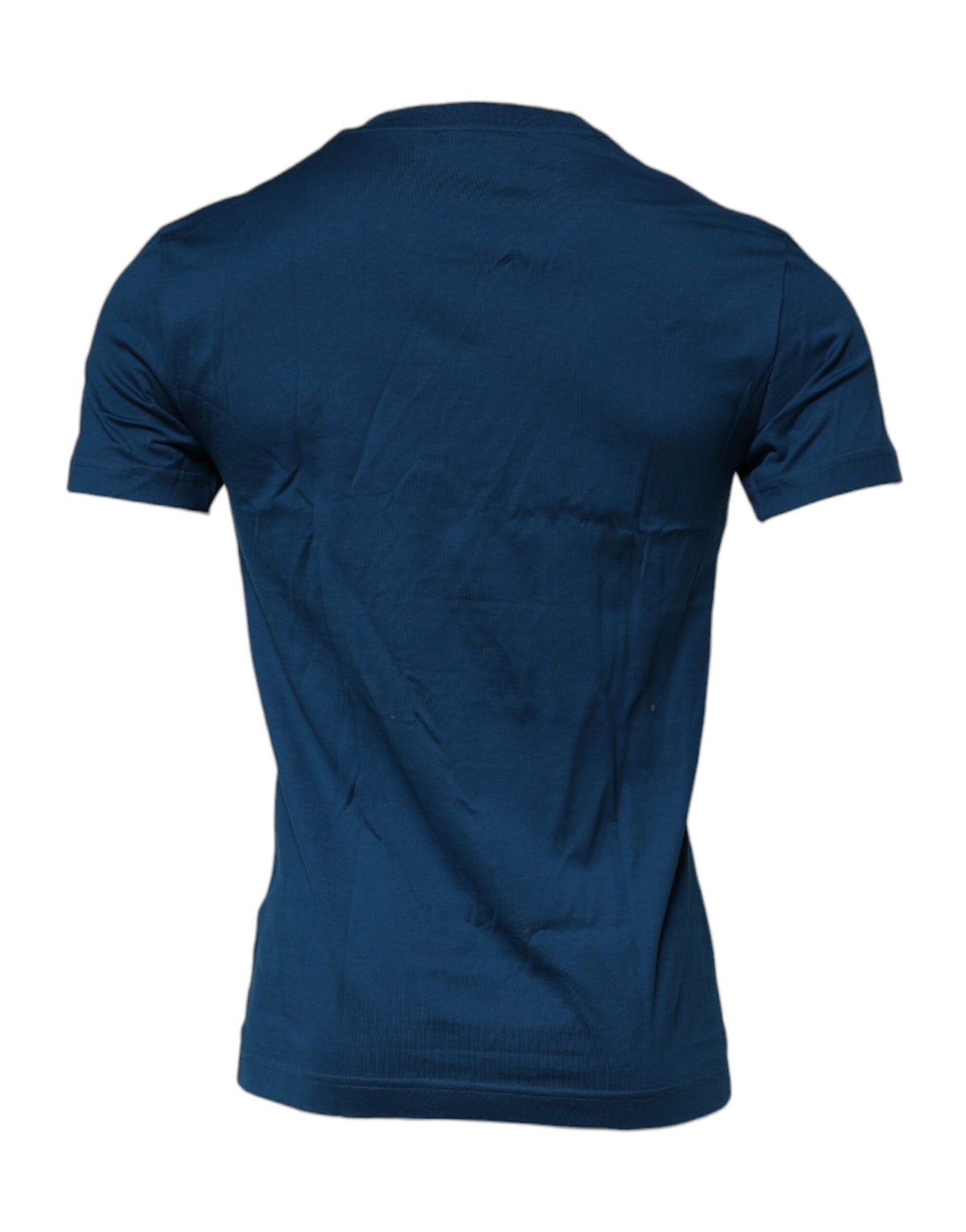 Dolce & Gabbana Blue Crown Bee Cotton Men Crew Neck Men's T-shirt