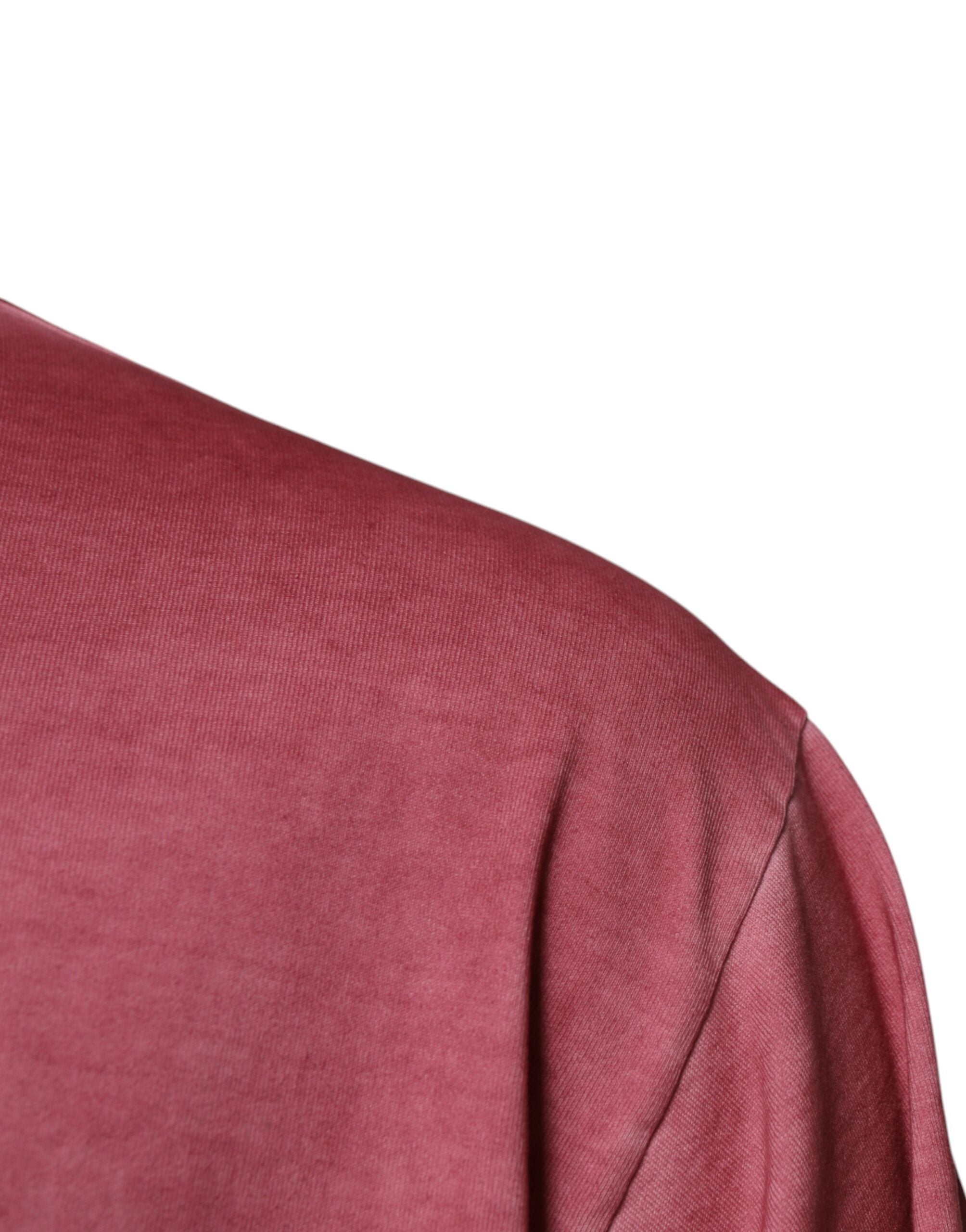 Dolce & Gabbana Pink Logo Print Cotton Crew Neck Men's T-shirt