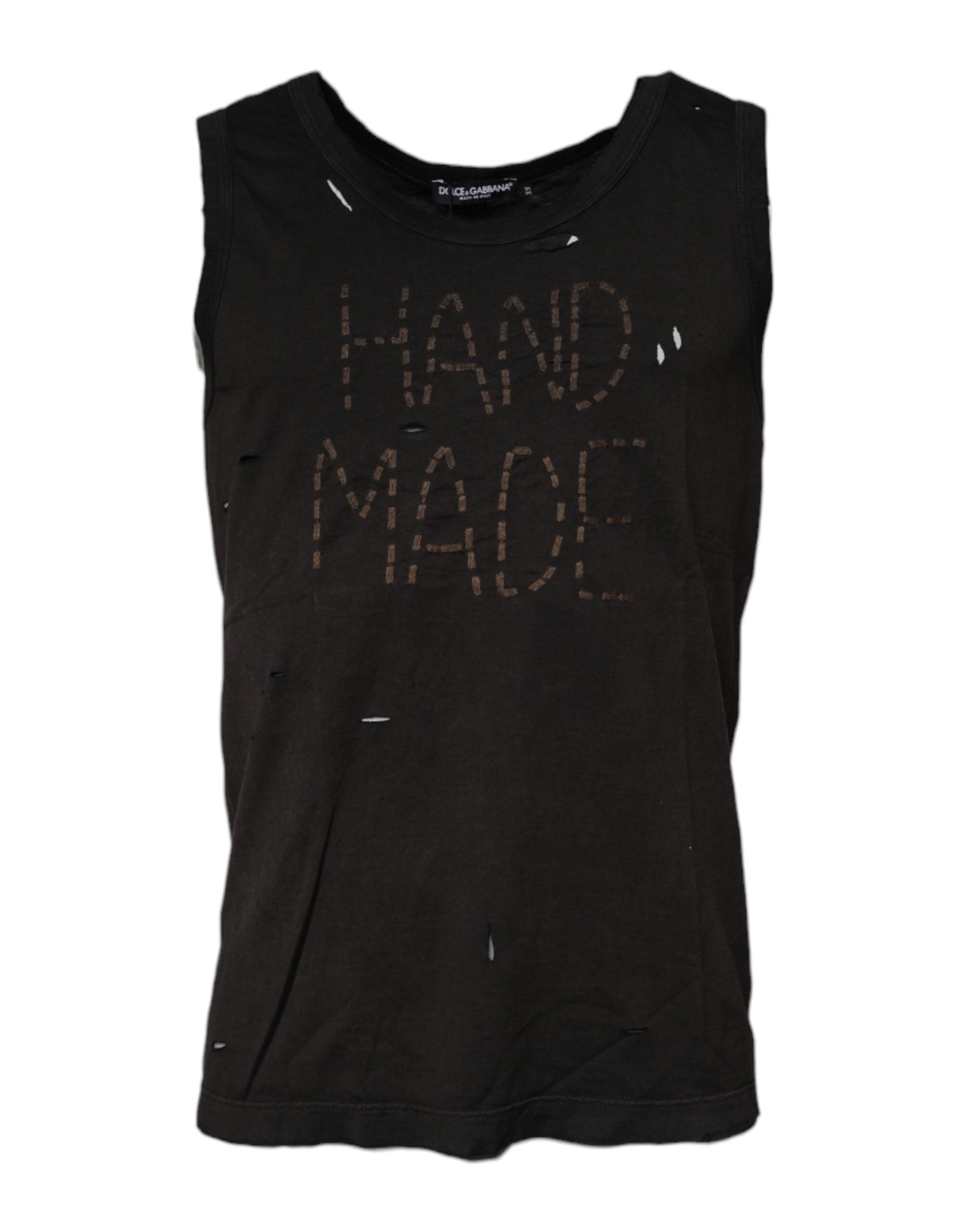 Dolce & Gabbana Black Sleeveless Round Neck Tank Men's T-shirt