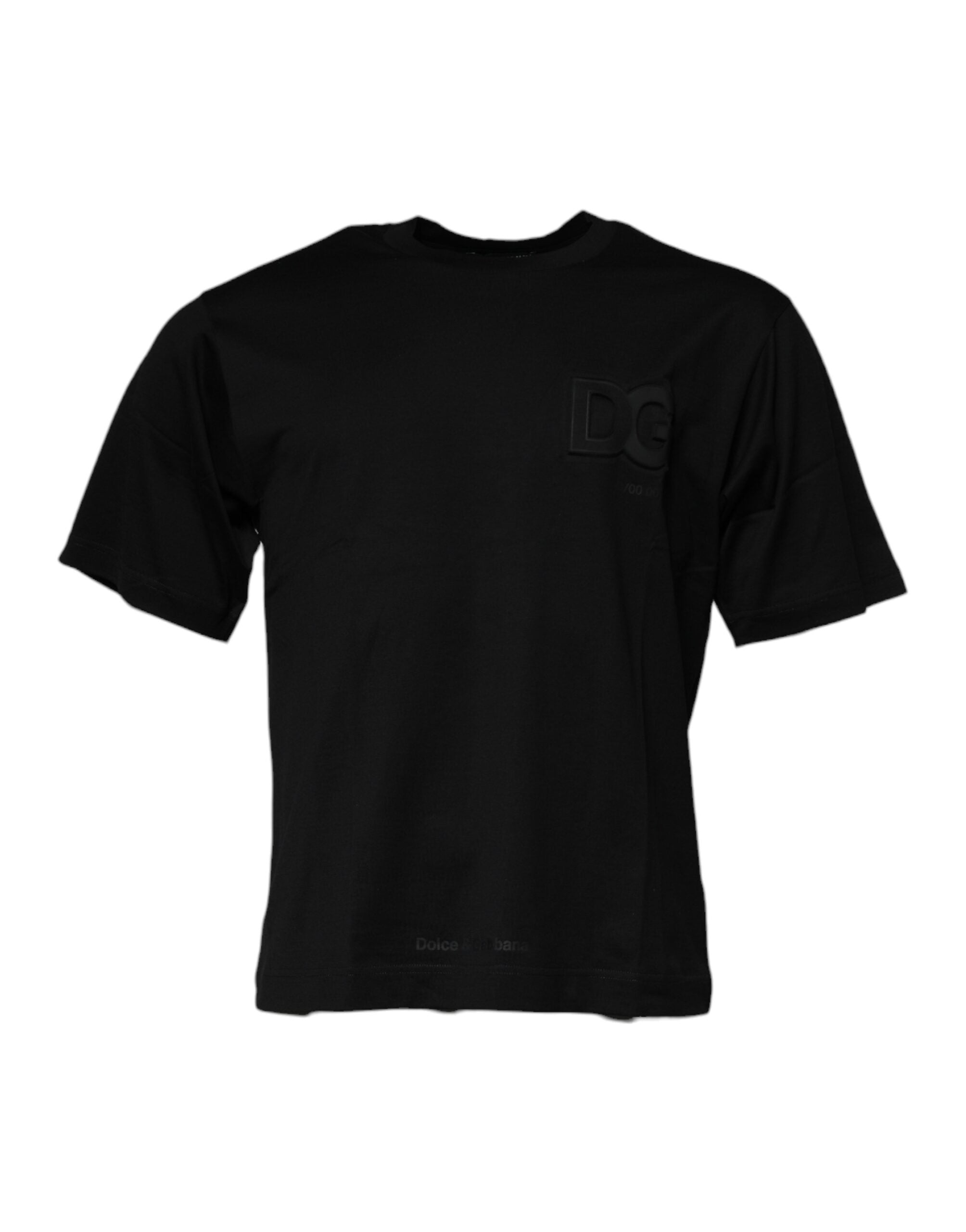Dolce & Gabbana Black Logo Cotton Men Crew Neck Men's T-shirt