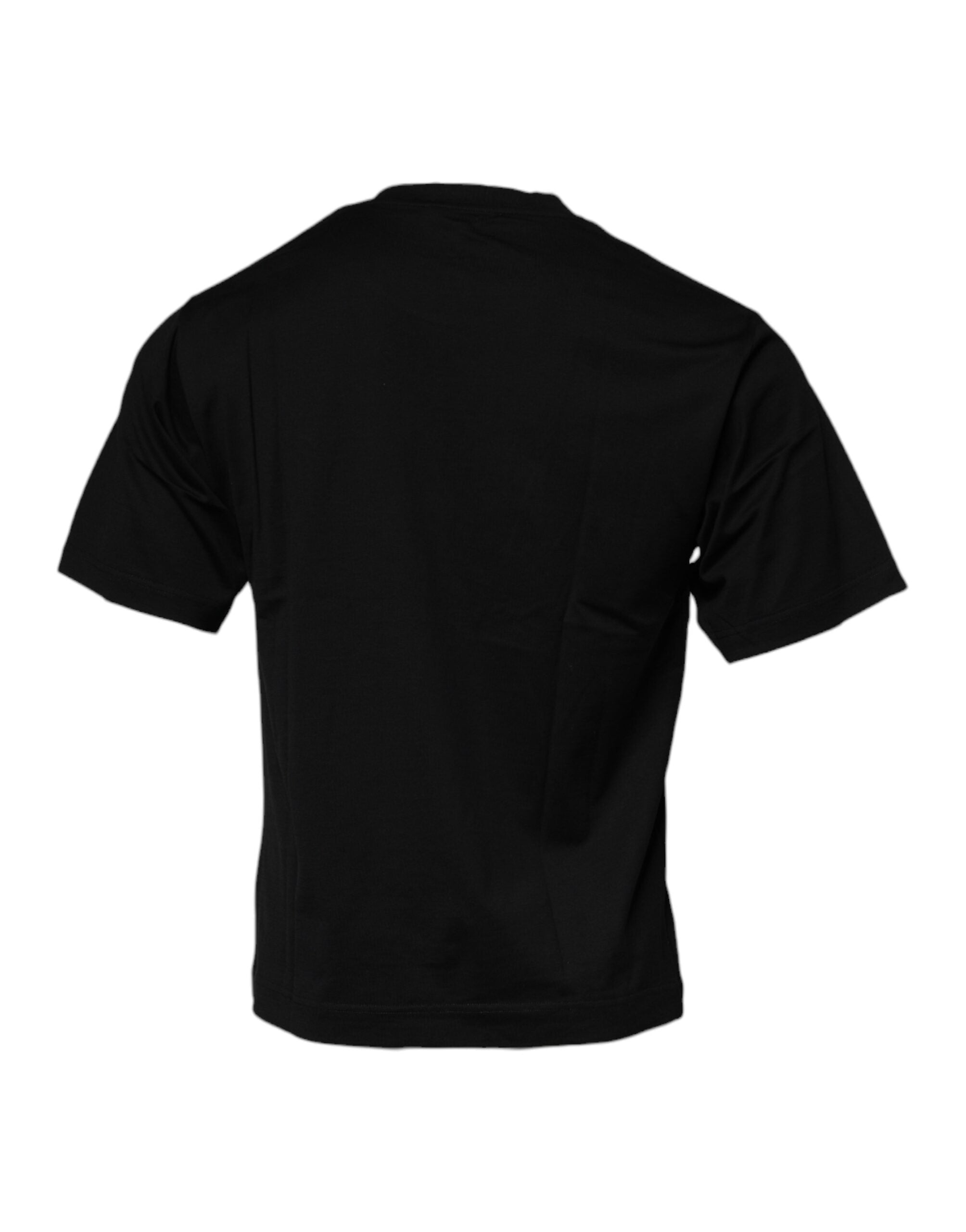 Dolce & Gabbana Black Logo Cotton Men Crew Neck Men's T-shirt