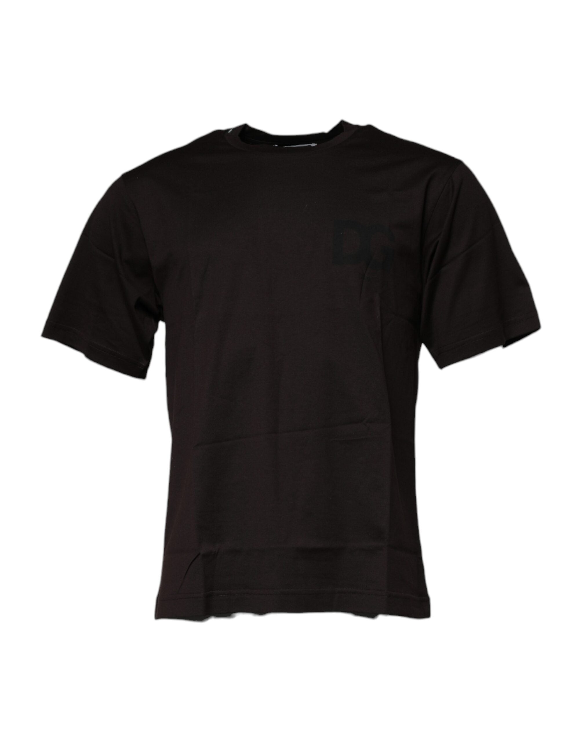 Dolce & Gabbana Dark Brown Logo Cotton Crew Neck Men's T-shirt