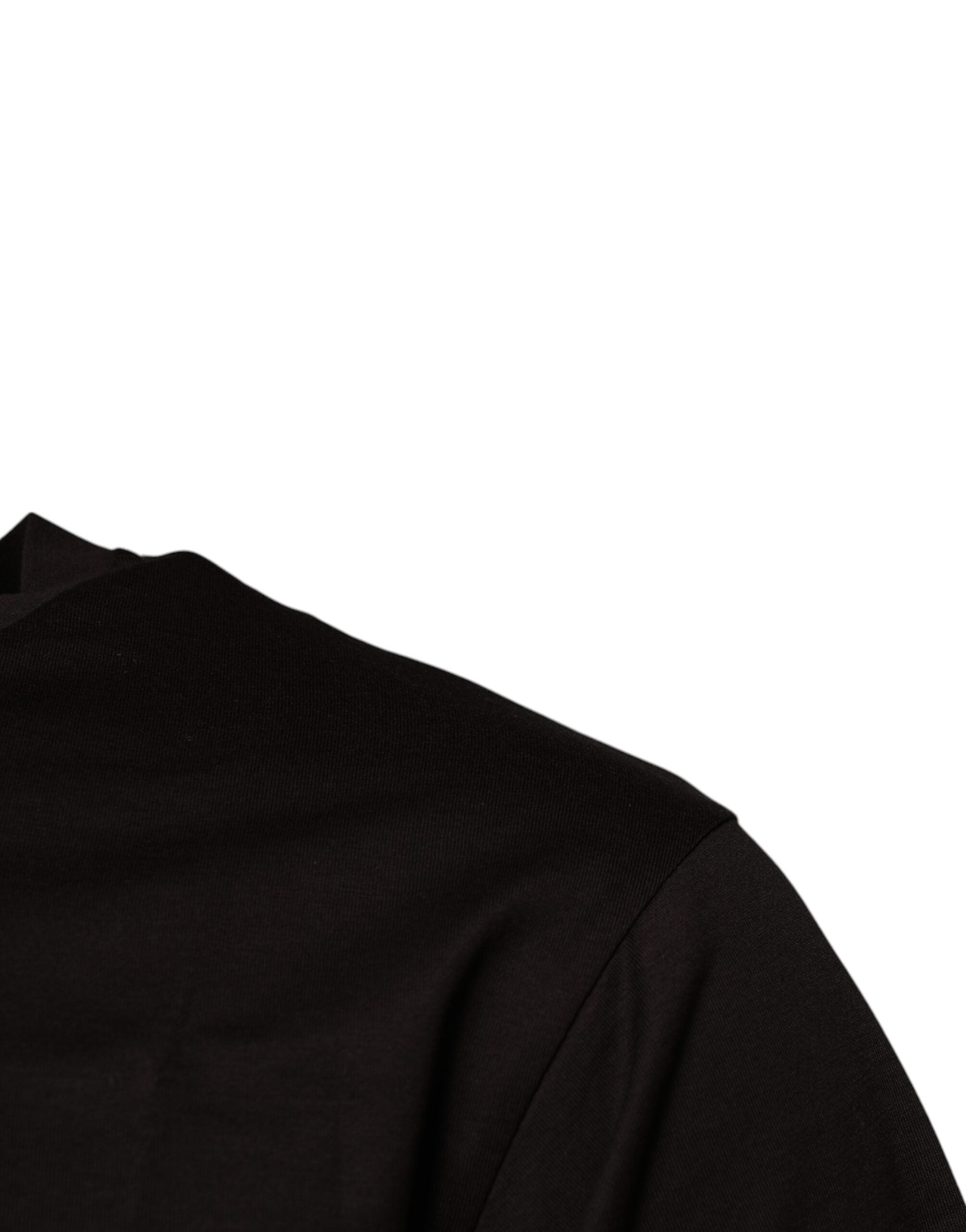 Dolce & Gabbana Dark Brown Logo Cotton Crew Neck Men's T-shirt