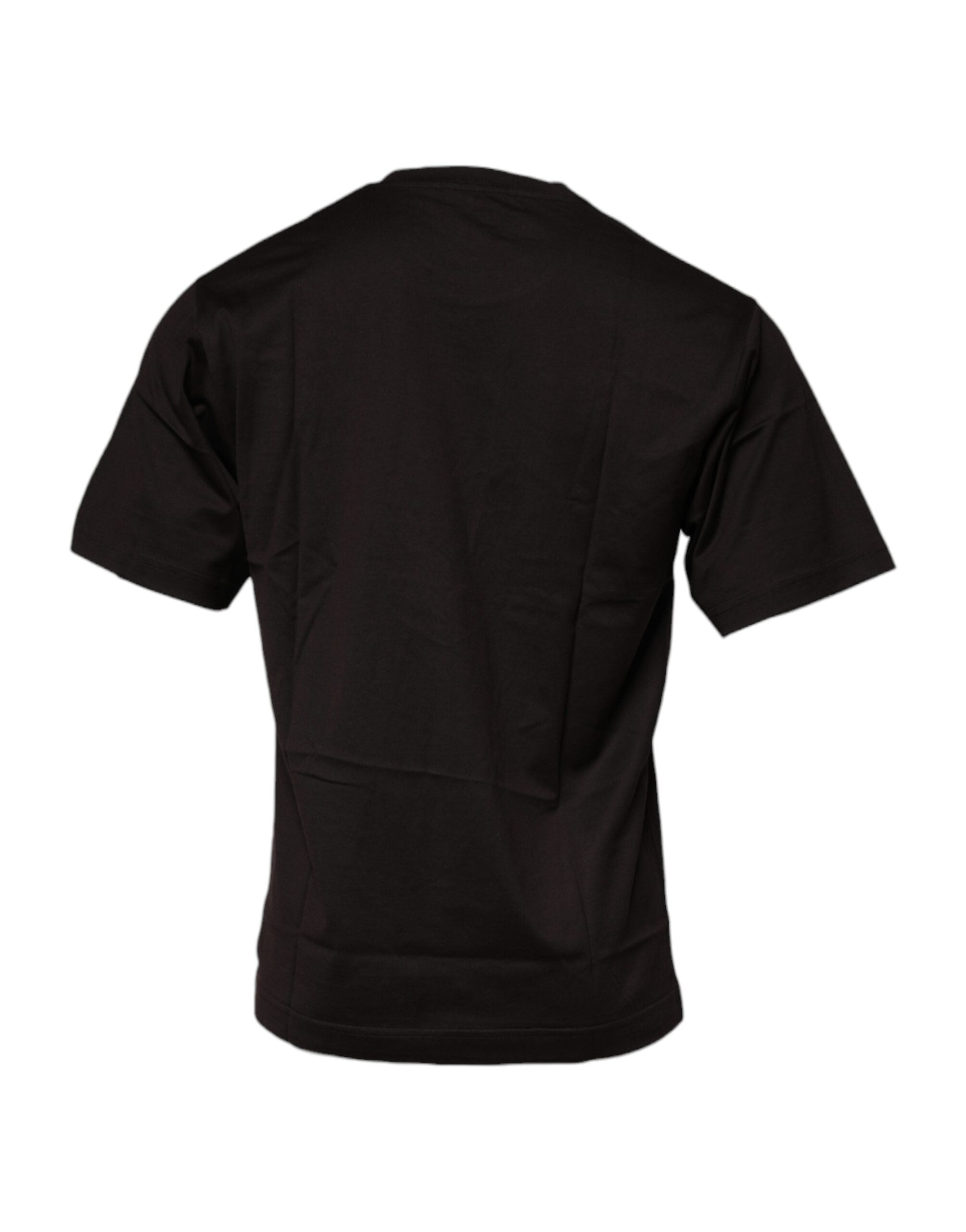 Dolce & Gabbana Dark Brown Logo Cotton Crew Neck Men's T-shirt