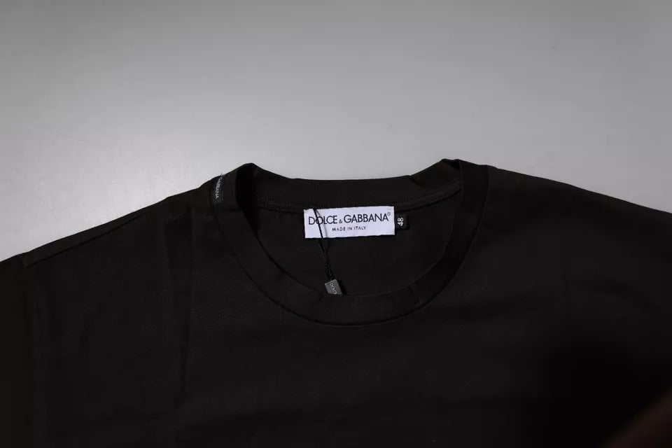 Dolce & Gabbana Dark Brown Logo Cotton Crew Neck Men's T-shirt