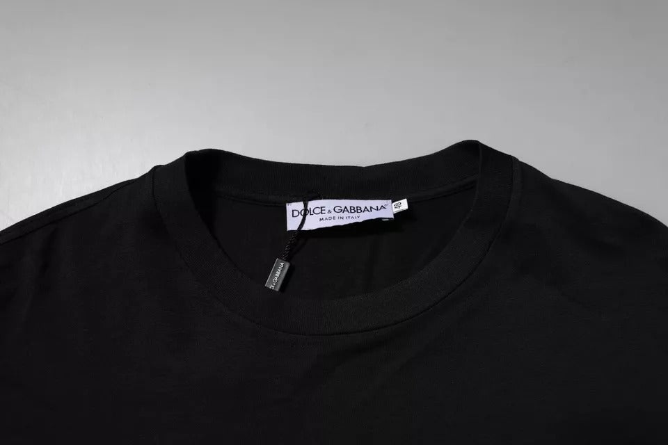 Dolce & Gabbana Black DG Logo Cotton Crew Neck Men's T-shirt