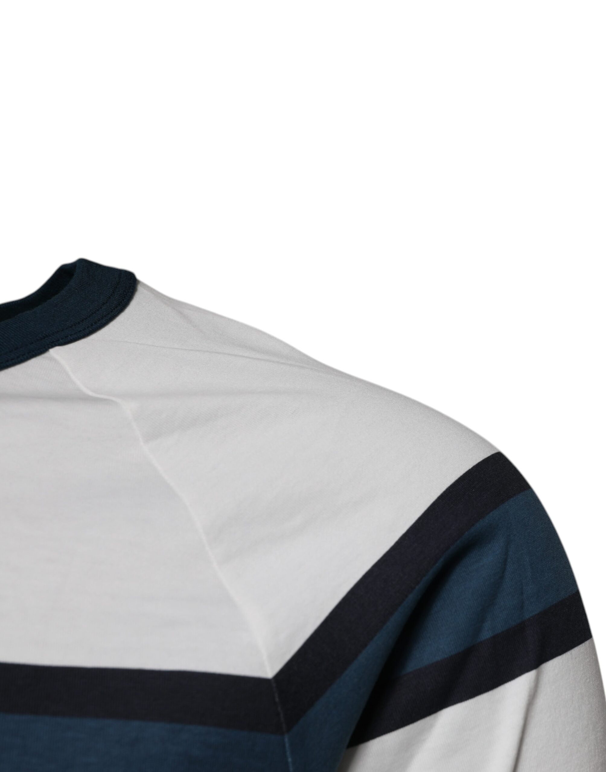 Dolce & Gabbana White Logo Print Cotton Men Crew Neck Men's T-shirt