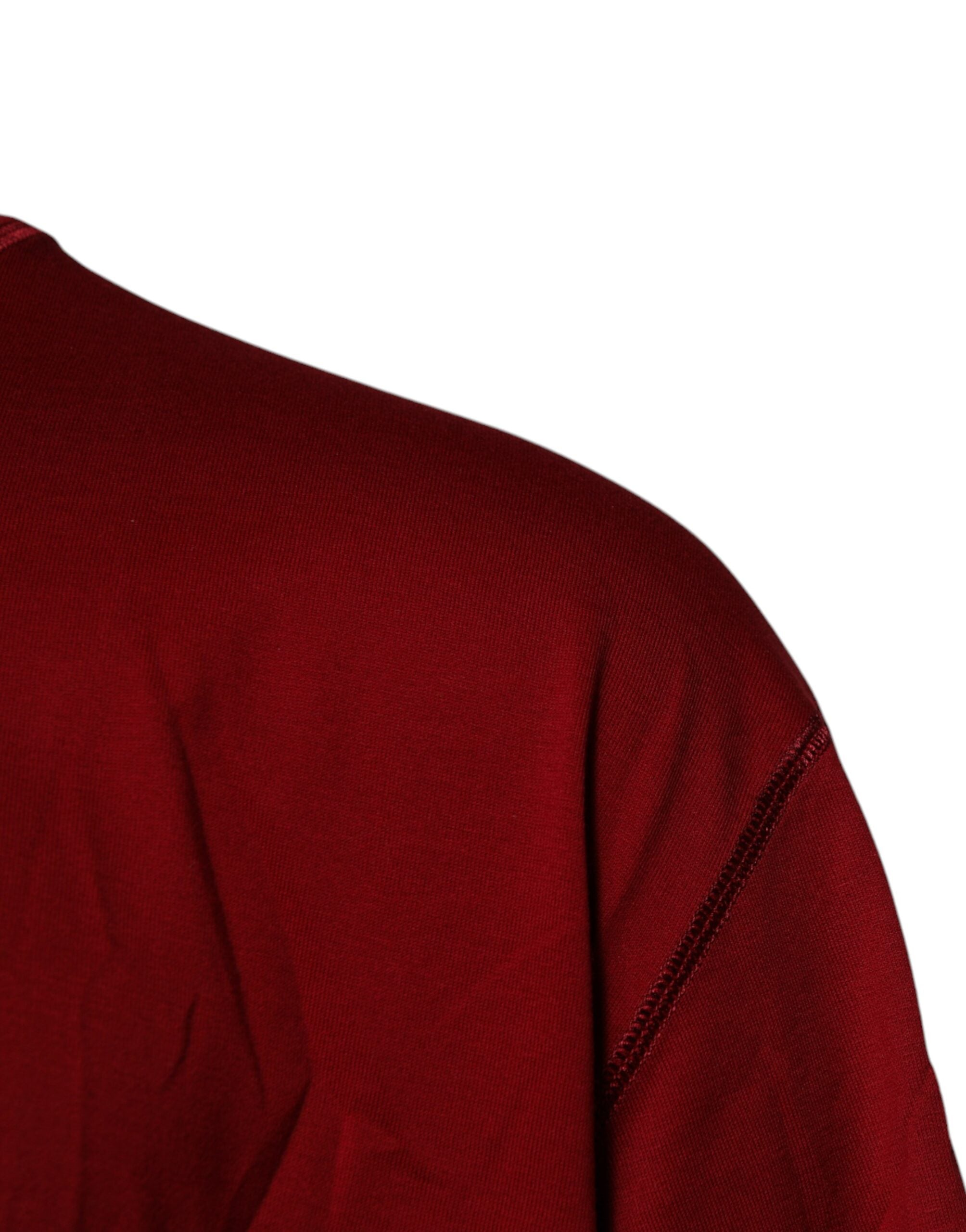 Dolce & Gabbana Red Logo Tape Cotton Crew Neck Men's T-shirt