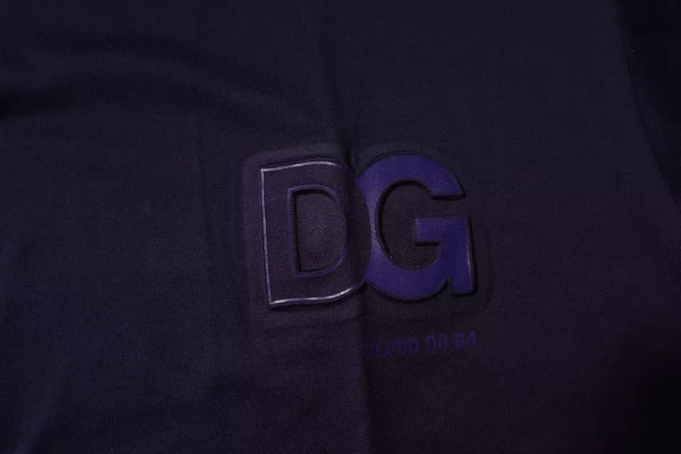 Dolce & Gabbana Navy Blue DG Logo Cotton Crew Neck Men's T-shirt