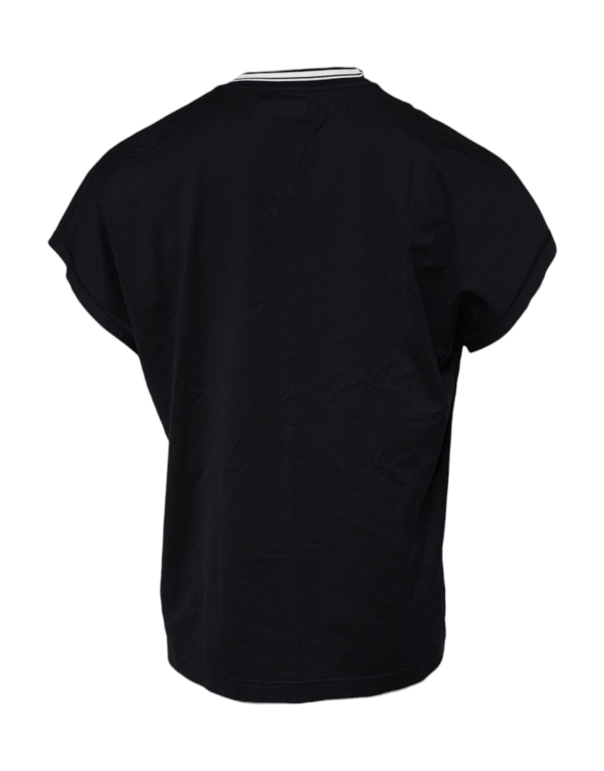 Dolce & Gabbana Dark Blue Logo Crown Cotton Crew Neck Men's T-shirt