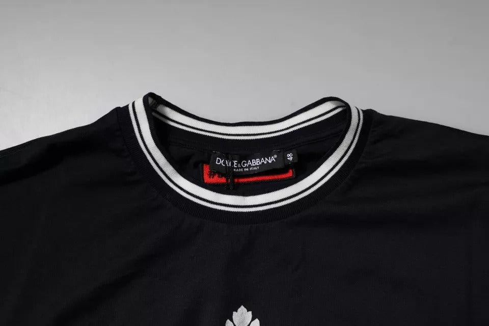 Dolce & Gabbana Dark Blue Logo Crown Cotton Crew Neck Men's T-shirt