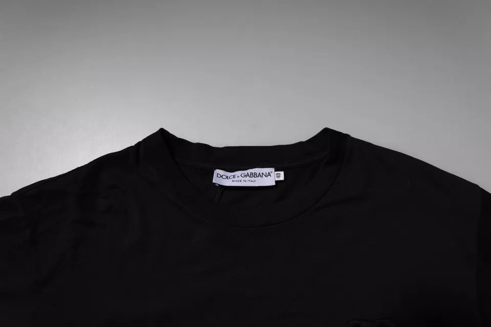 Dolce & Gabbana Black DG Logo Cotton Crew Neck Men's T-shirt