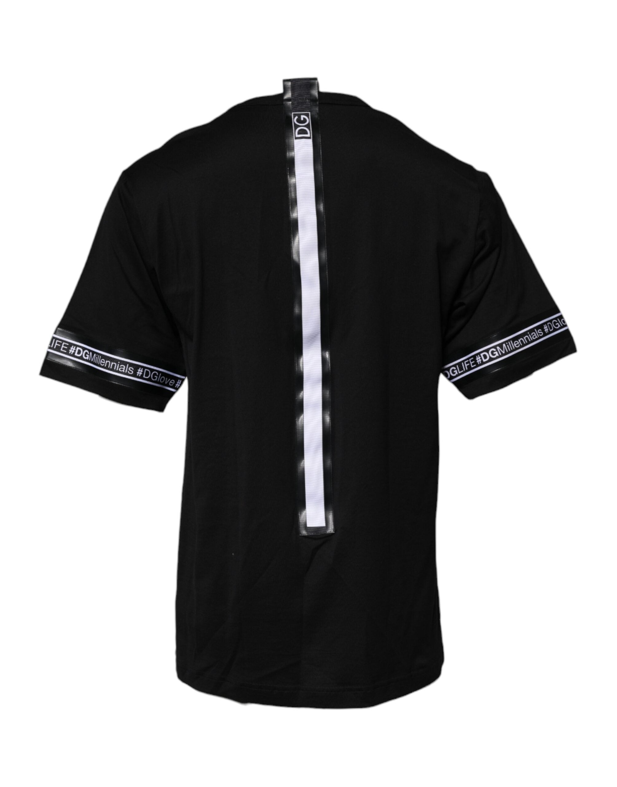 Dolce & Gabbana Black #DGMILLENNIALS Cotton Crew Neck Men's T-shirt