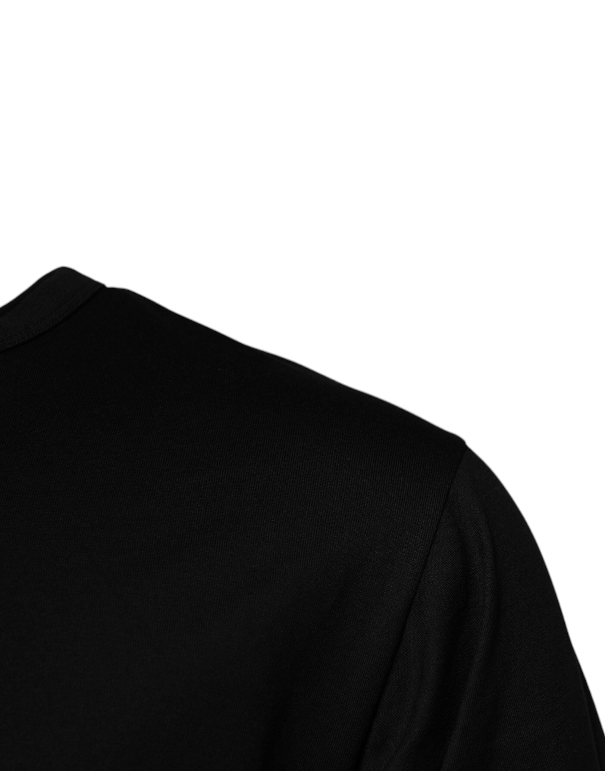 Dolce & Gabbana Black #DGMILLENNIALS Cotton Crew Neck Men's T-shirt
