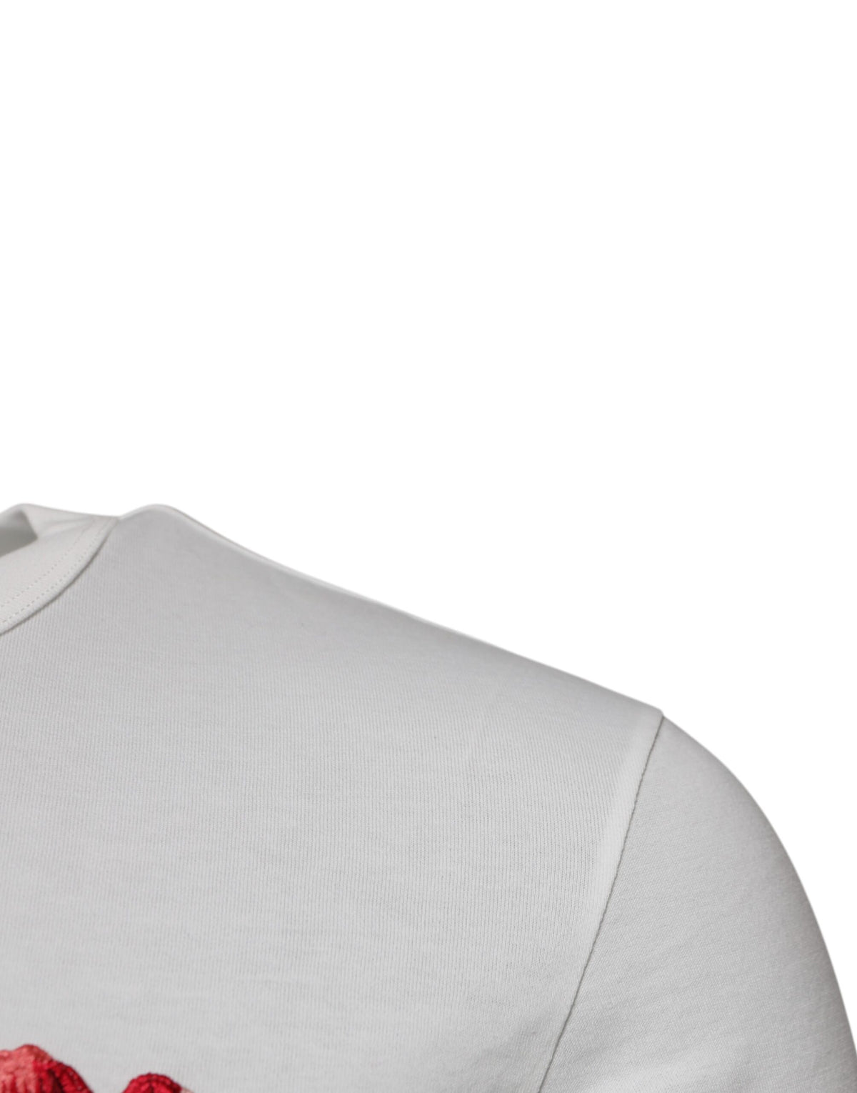 Dolce & Gabbana White Cotton Logo Floral Crew Neck Men's T-shirt (Pre-Owned)