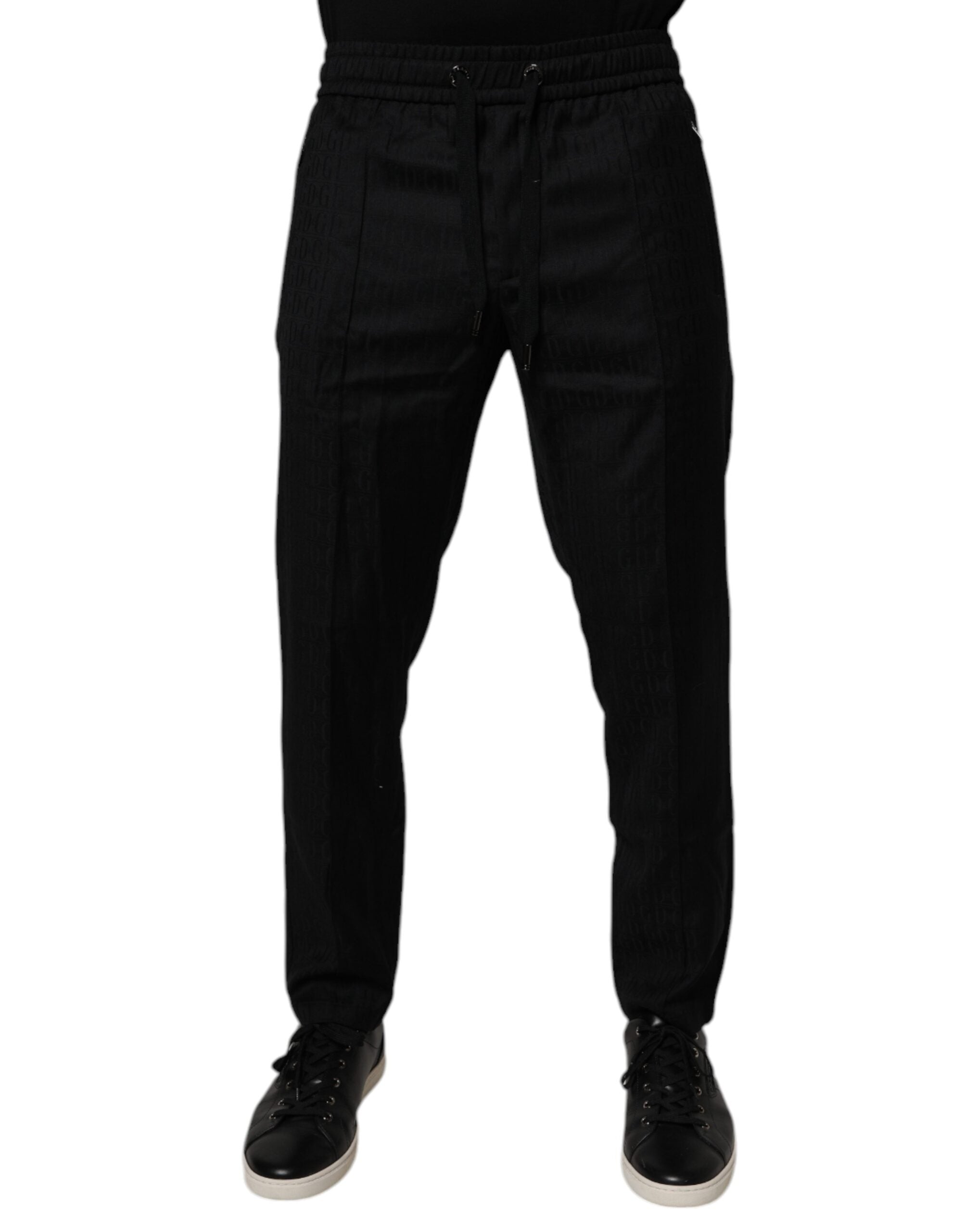 Dolce & Gabbana Black Wool Jogger Jogging Men's Pants (Pre-Owned)