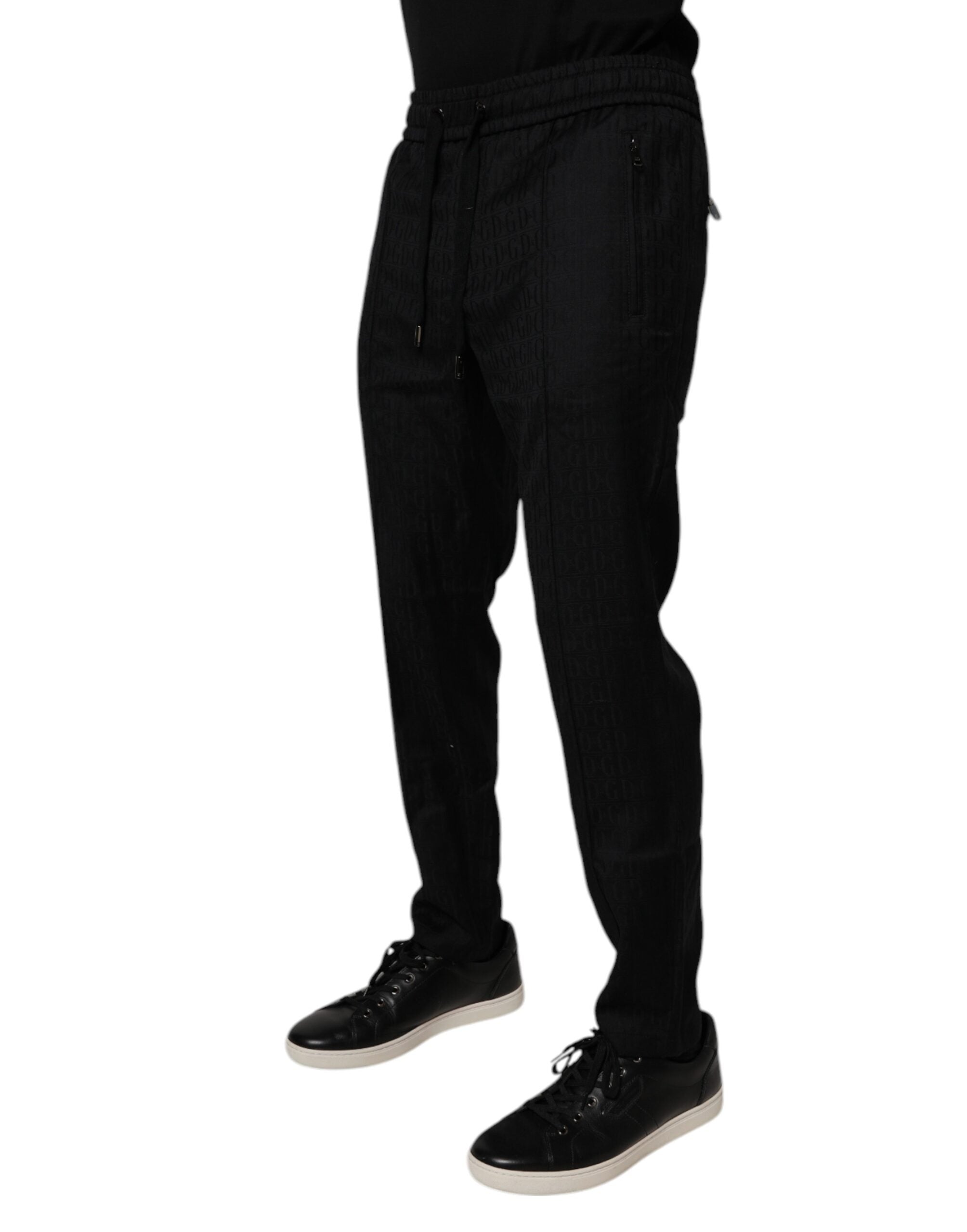 Dolce & Gabbana Black Wool Jogger Jogging Men's Pants (Pre-Owned)