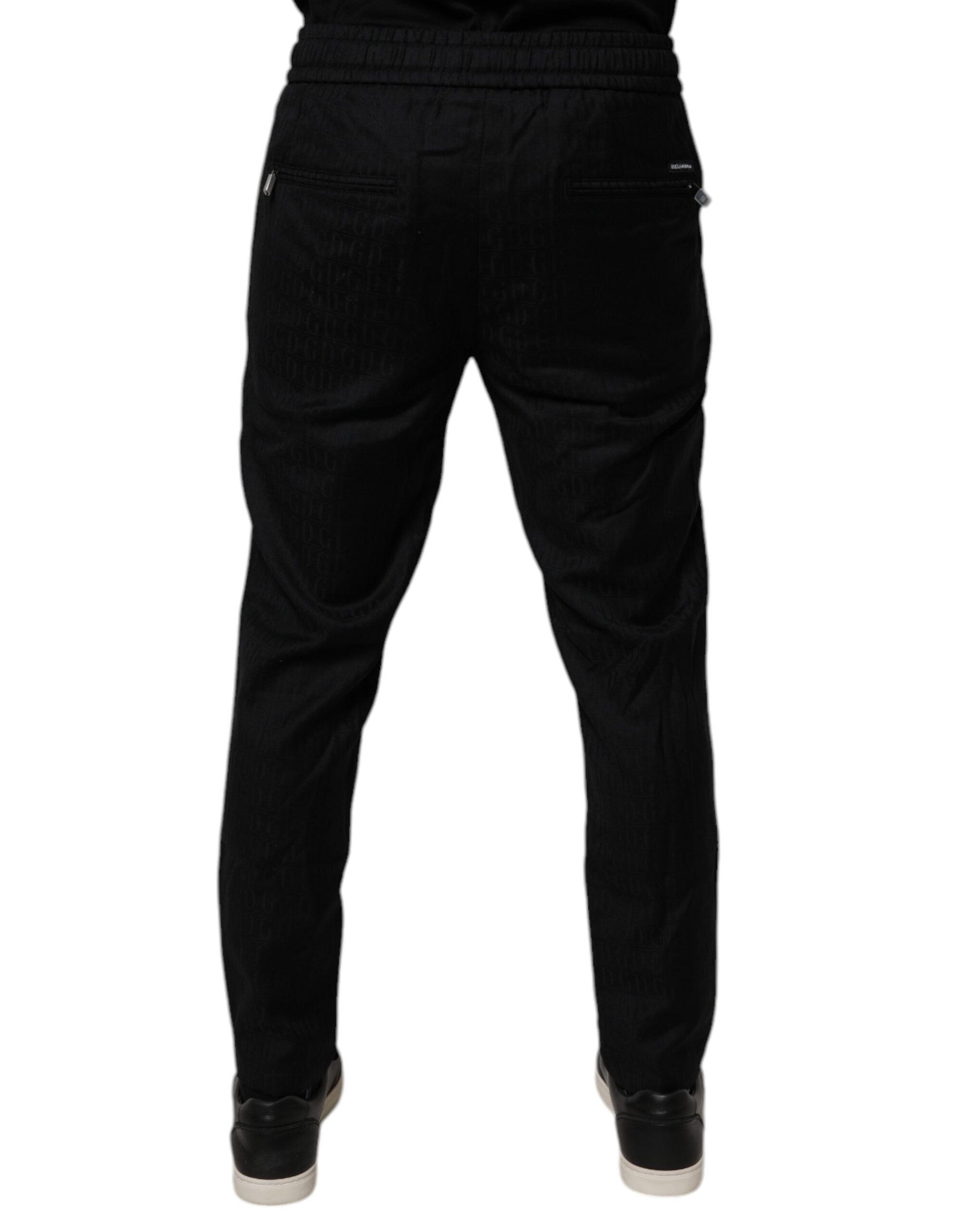 Dolce & Gabbana Black Wool Jogger Jogging Men's Pants (Pre-Owned)