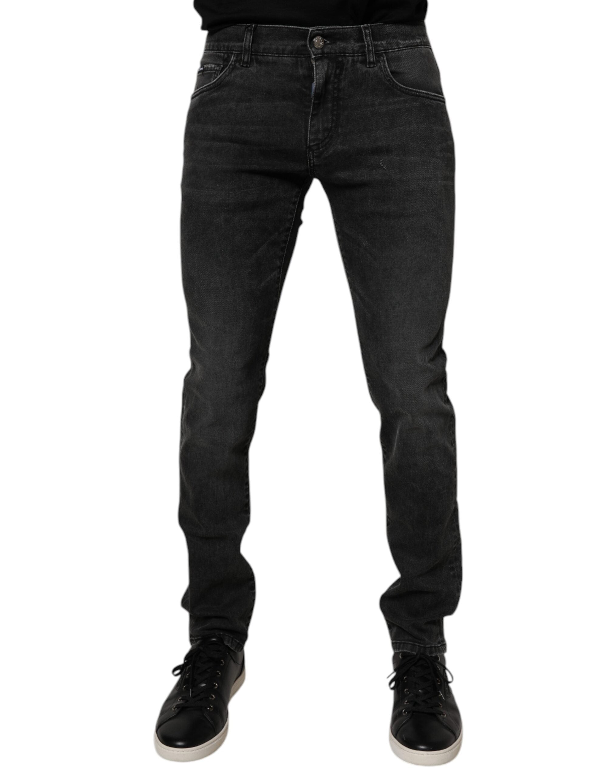 Dolce & Gabbana Black Cotton Stretch Skinny Men Denim Men's Jeans