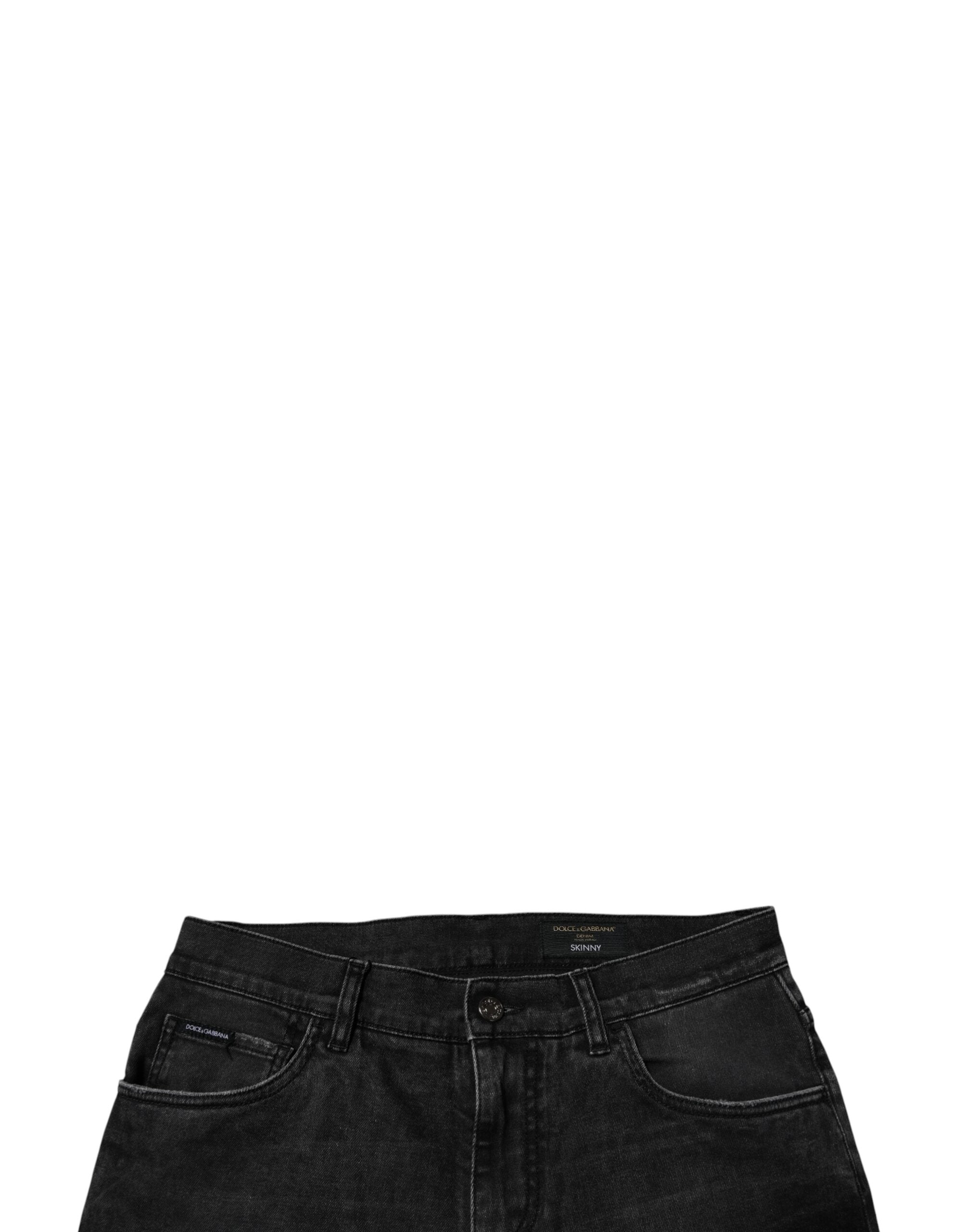 Dolce & Gabbana Black Cotton Stretch Skinny Men Denim Men's Jeans