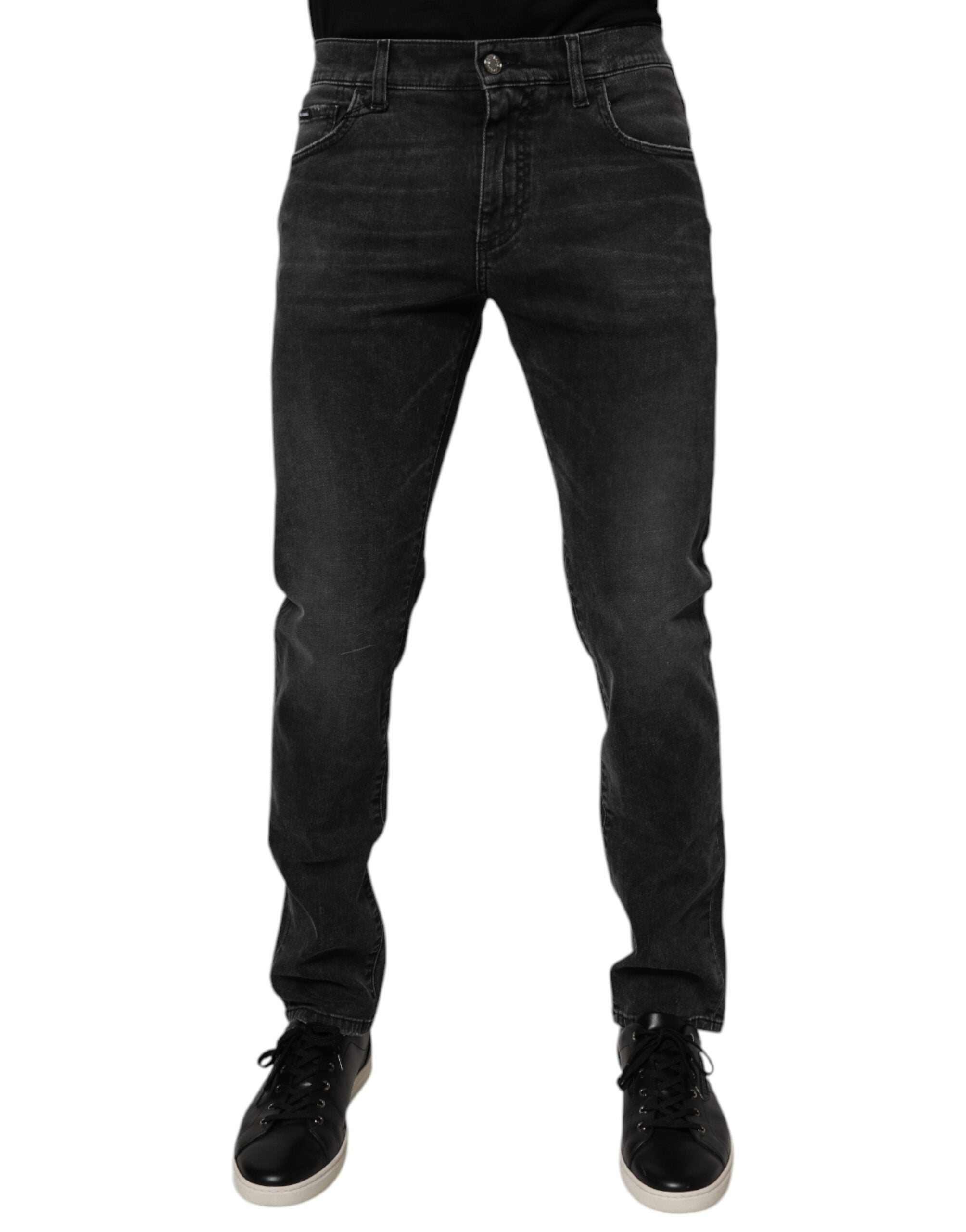 Dolce & Gabbana Black Cotton Stretch Skinny Men Denim Men's Jeans