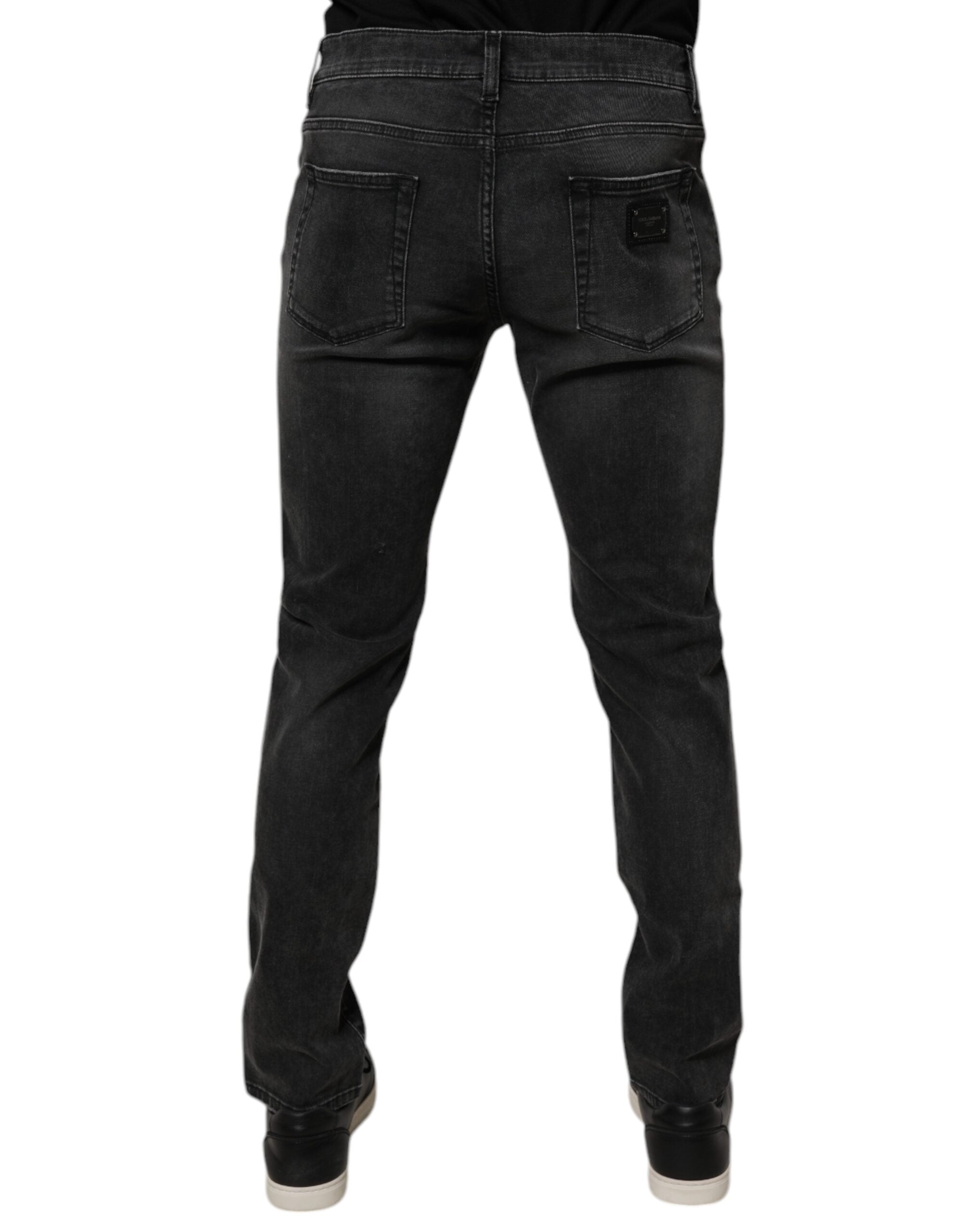Dolce & Gabbana Black Cotton Stretch Skinny Men Denim Men's Jeans