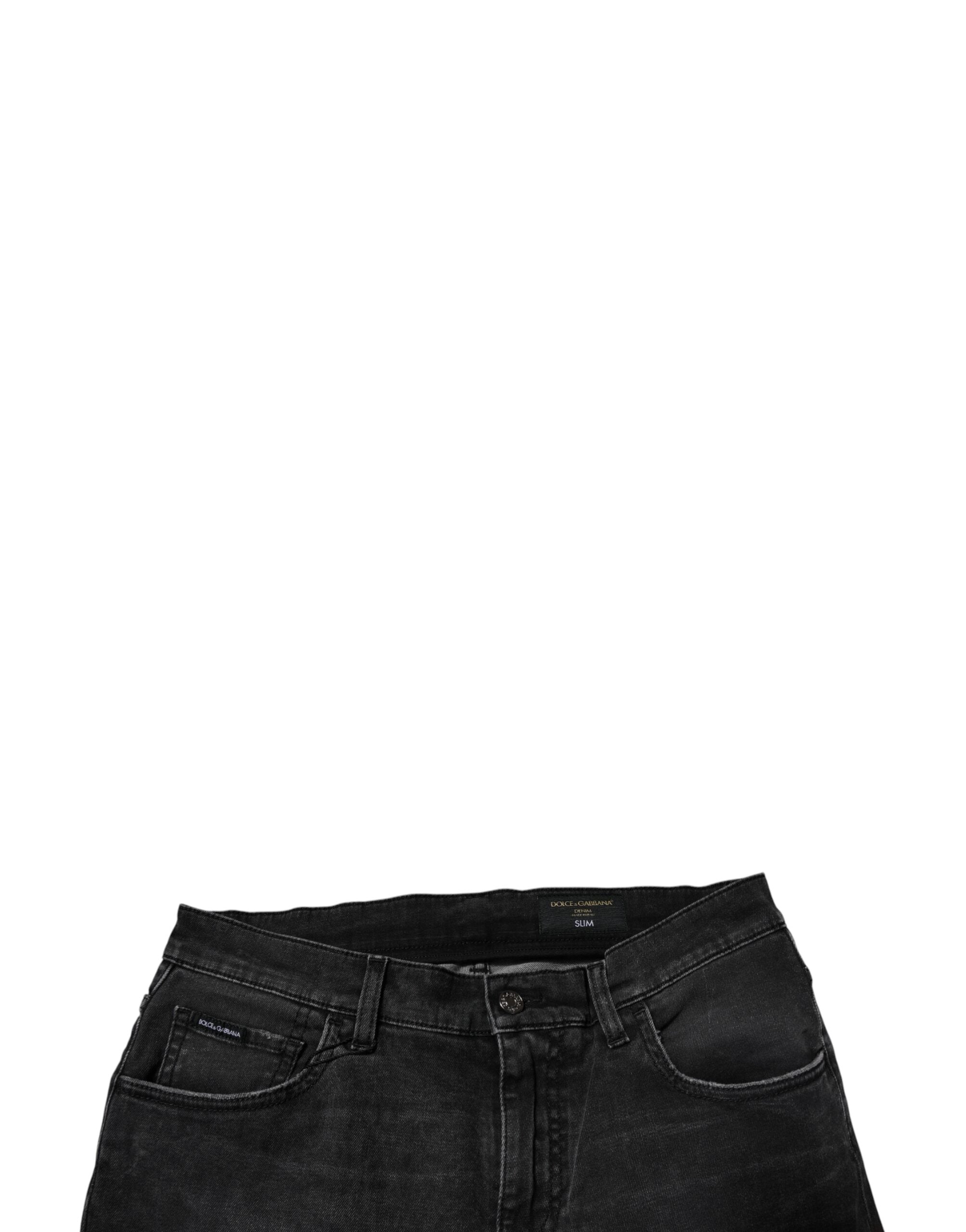 Dolce & Gabbana Black Cotton Stretch Skinny Men Denim Men's Jeans