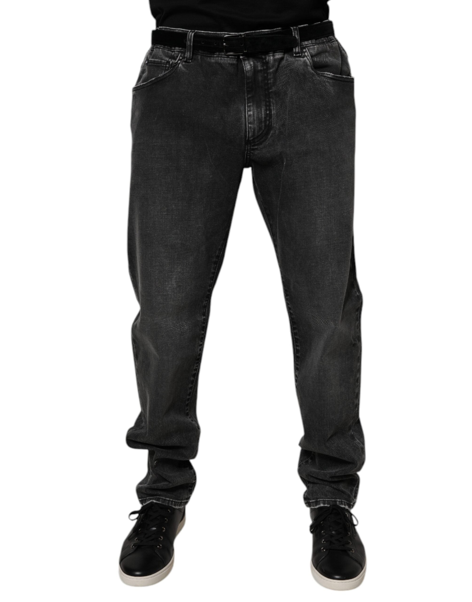 Dolce & Gabbana Black Cotton Stretch Skinny Men Denim Men's Jeans