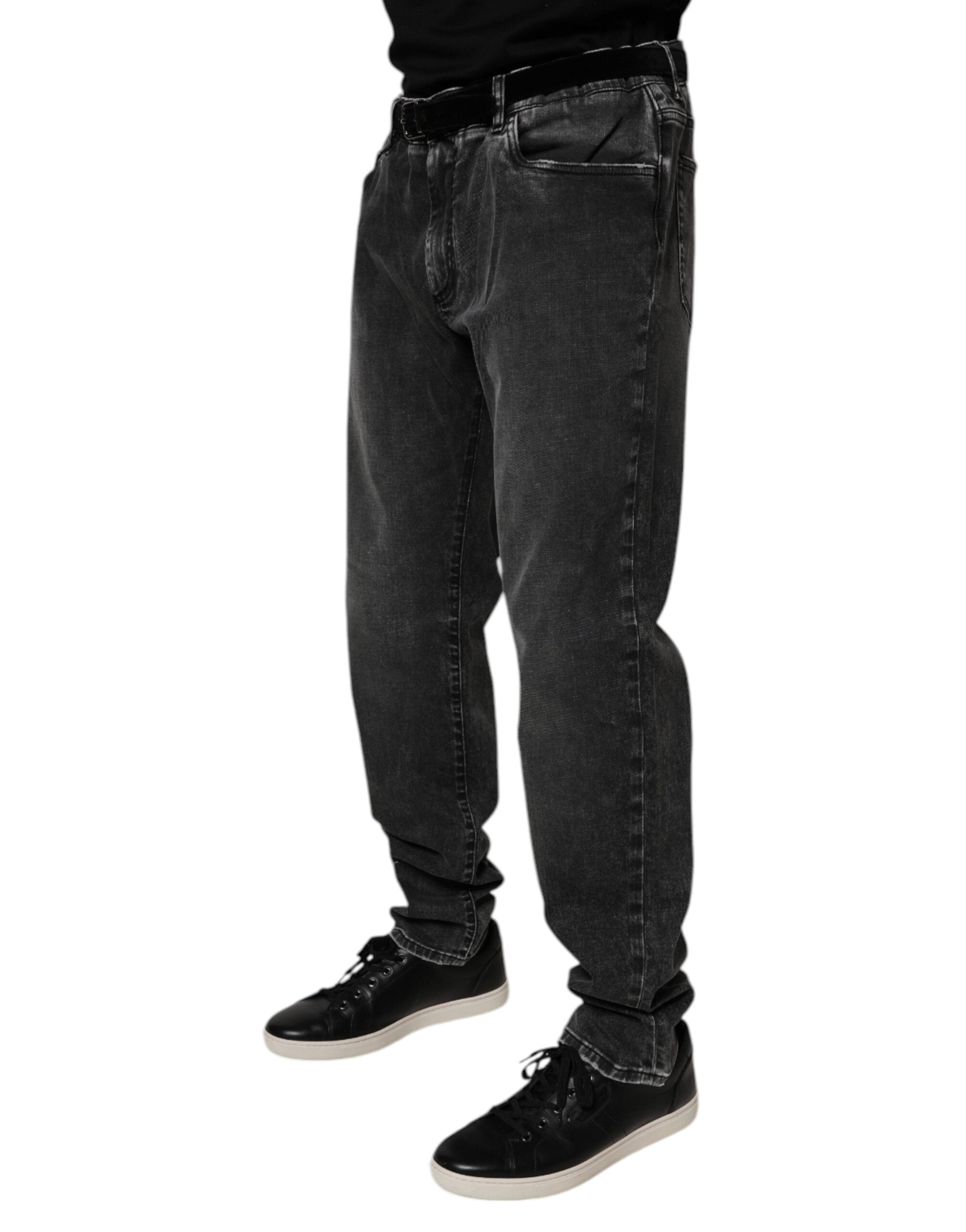 Dolce & Gabbana Black Cotton Stretch Skinny Men Denim Men's Jeans