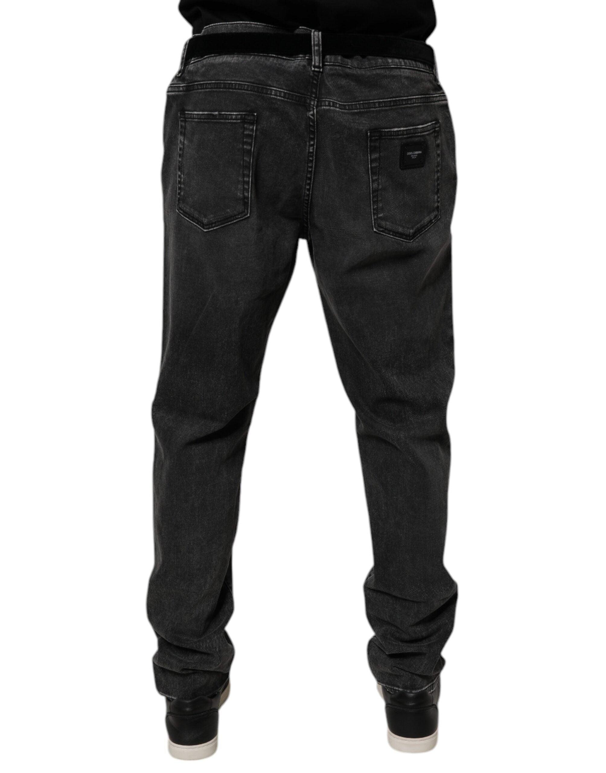 Dolce & Gabbana Black Cotton Stretch Skinny Men Denim Men's Jeans