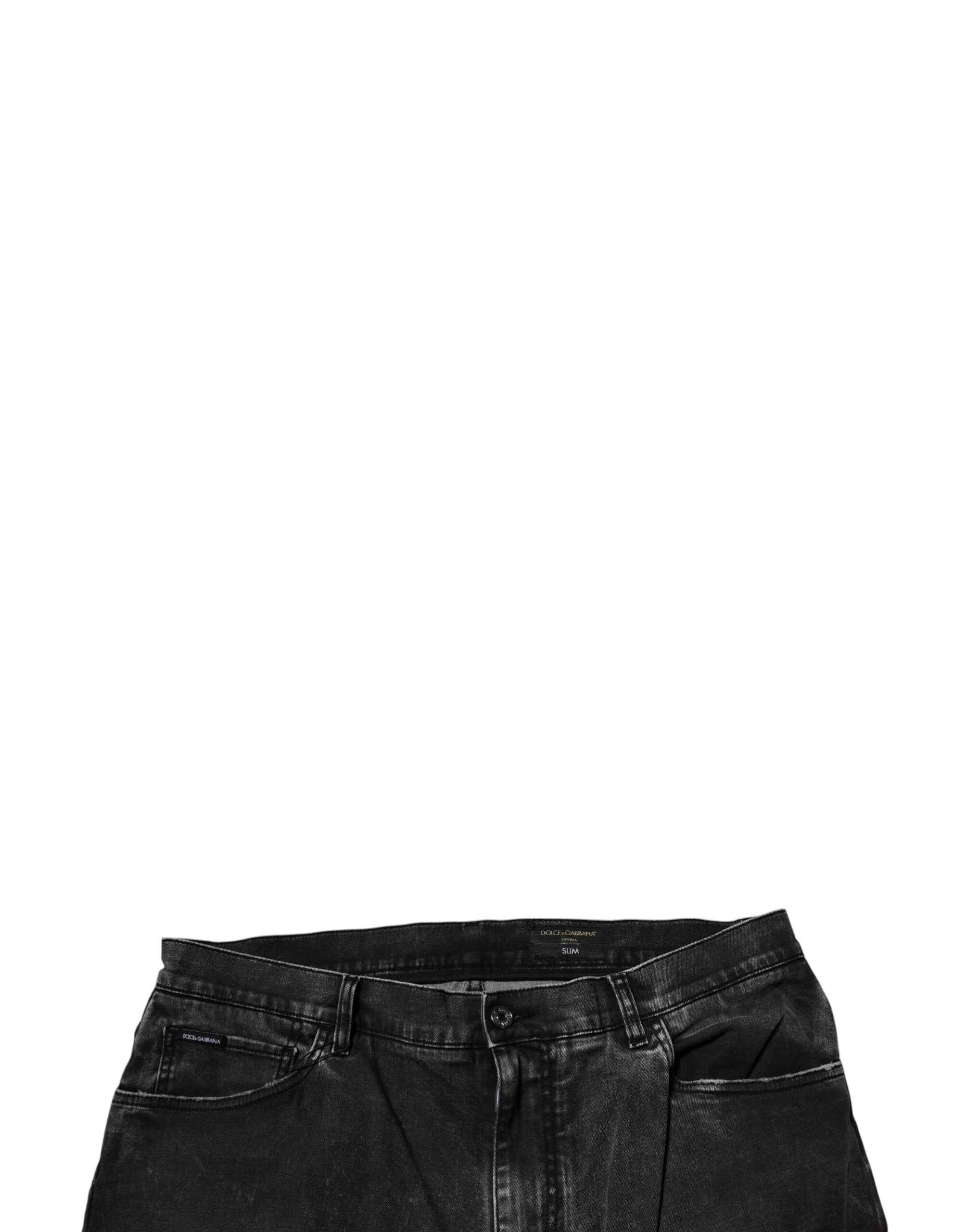 Dolce & Gabbana Black Cotton Stretch Skinny Men Denim Men's Jeans