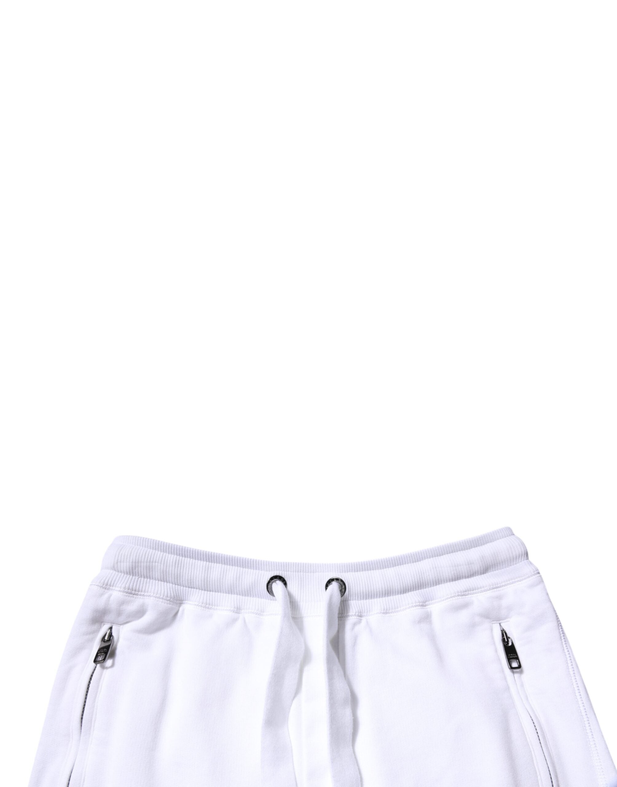 Dolce & Gabbana White Cotton Logo Jogger Men's Pants
