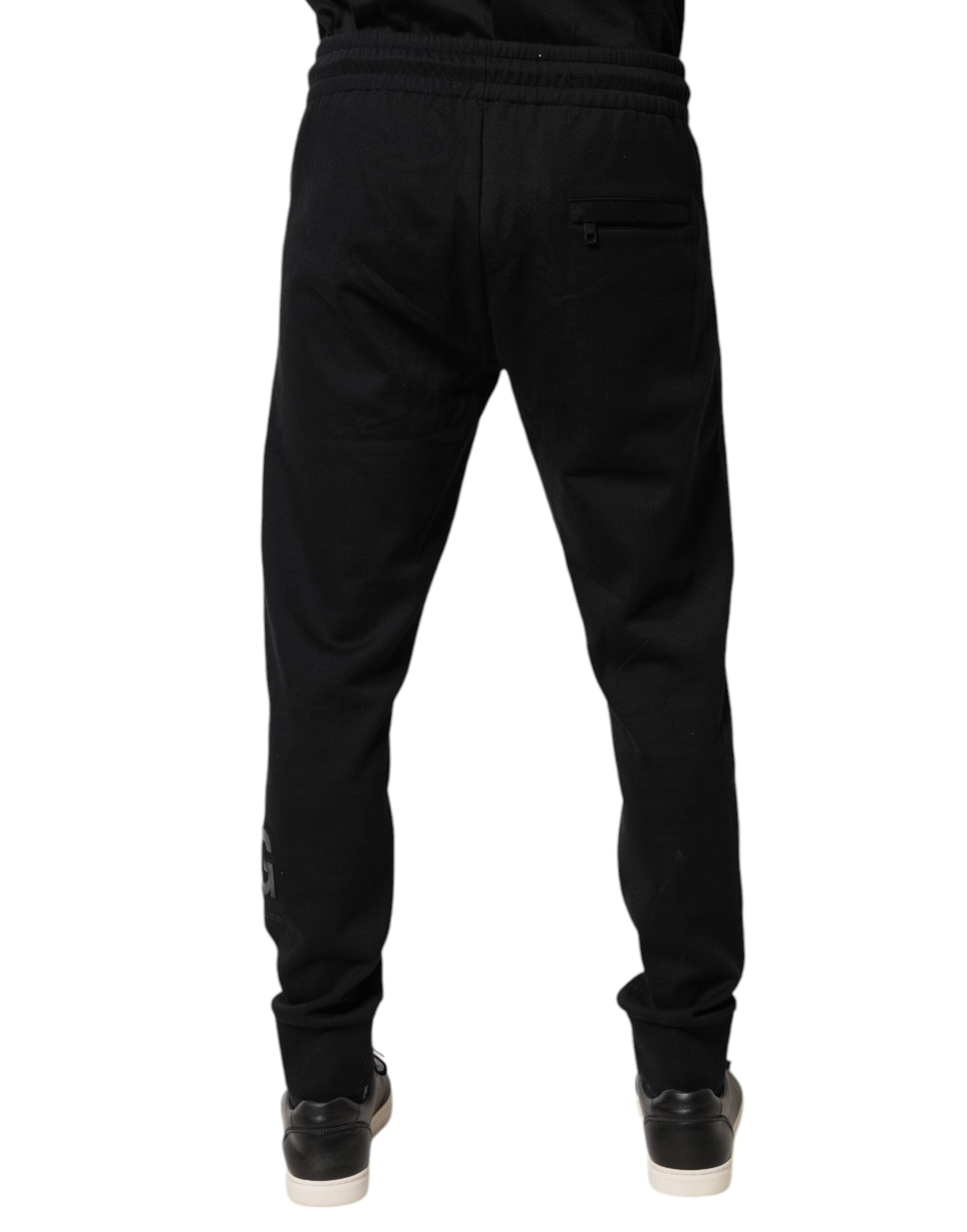 Dolce & Gabbana Black Cotton Jogger Jogging Men's Pants (Pre-Owned)