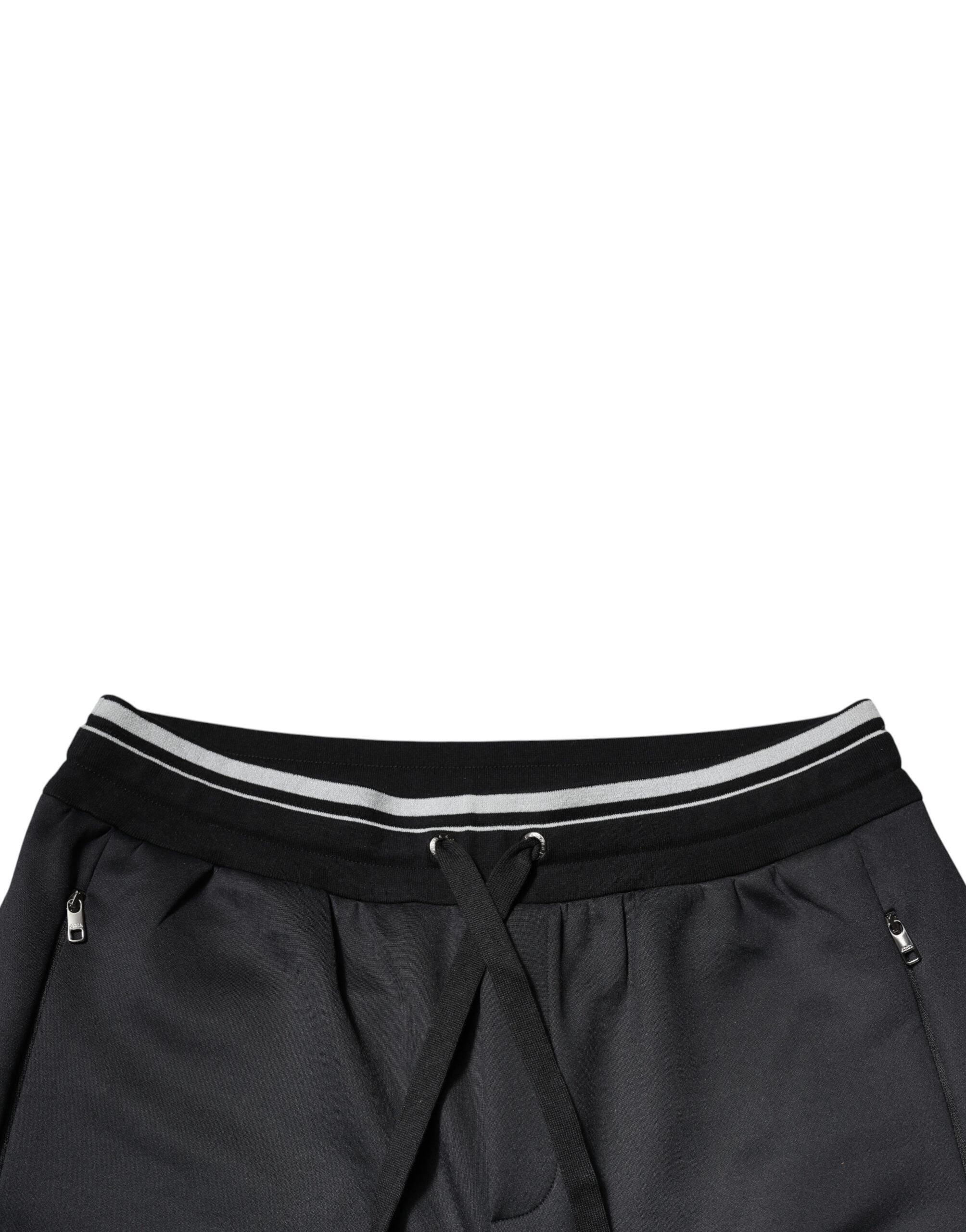 Dolce & Gabbana Black Polyester Logo Jogger Men's Pants