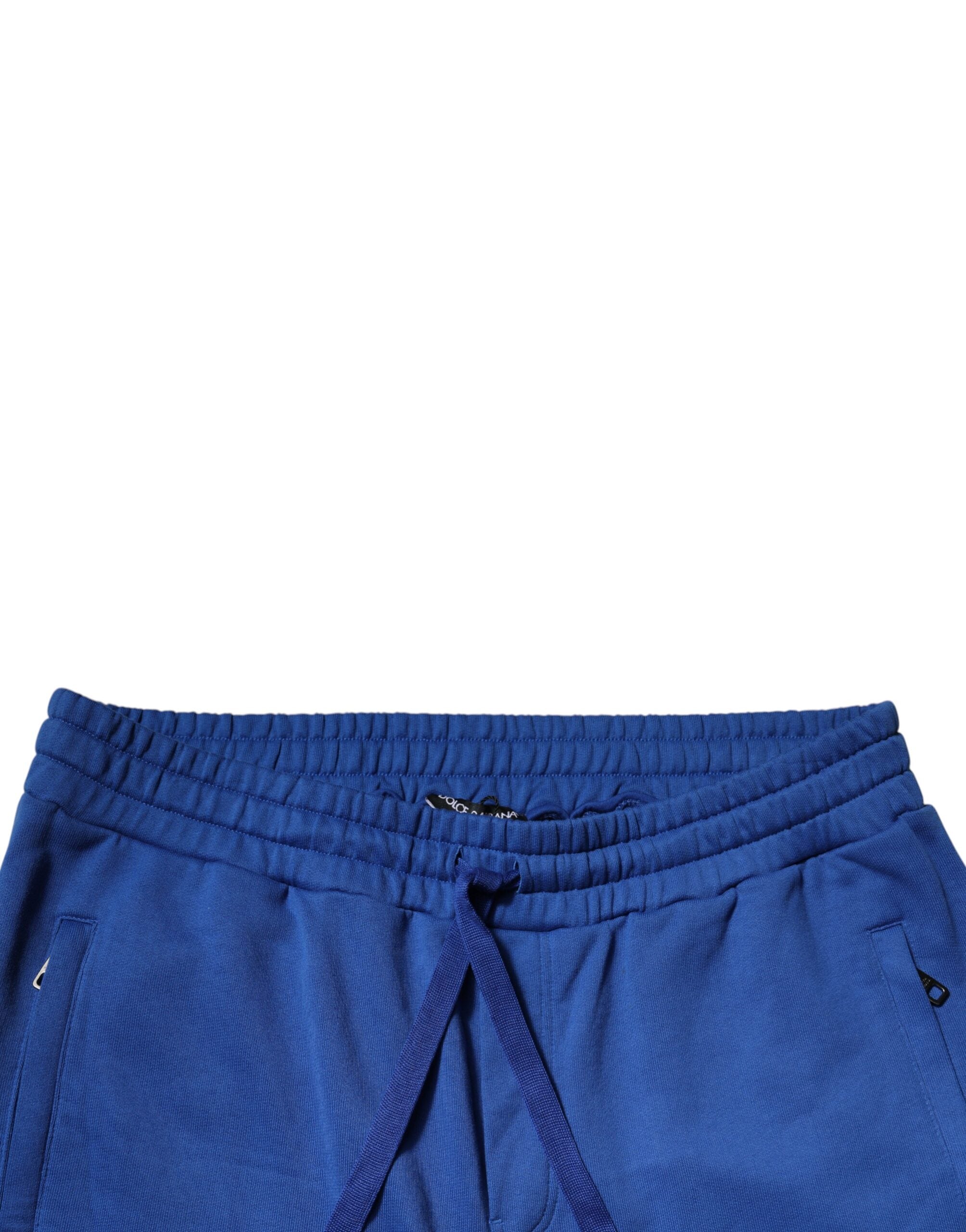 Dolce & Gabbana Blue Cotton Jogger Mid Waist Men's Pants (Pre-Owned)