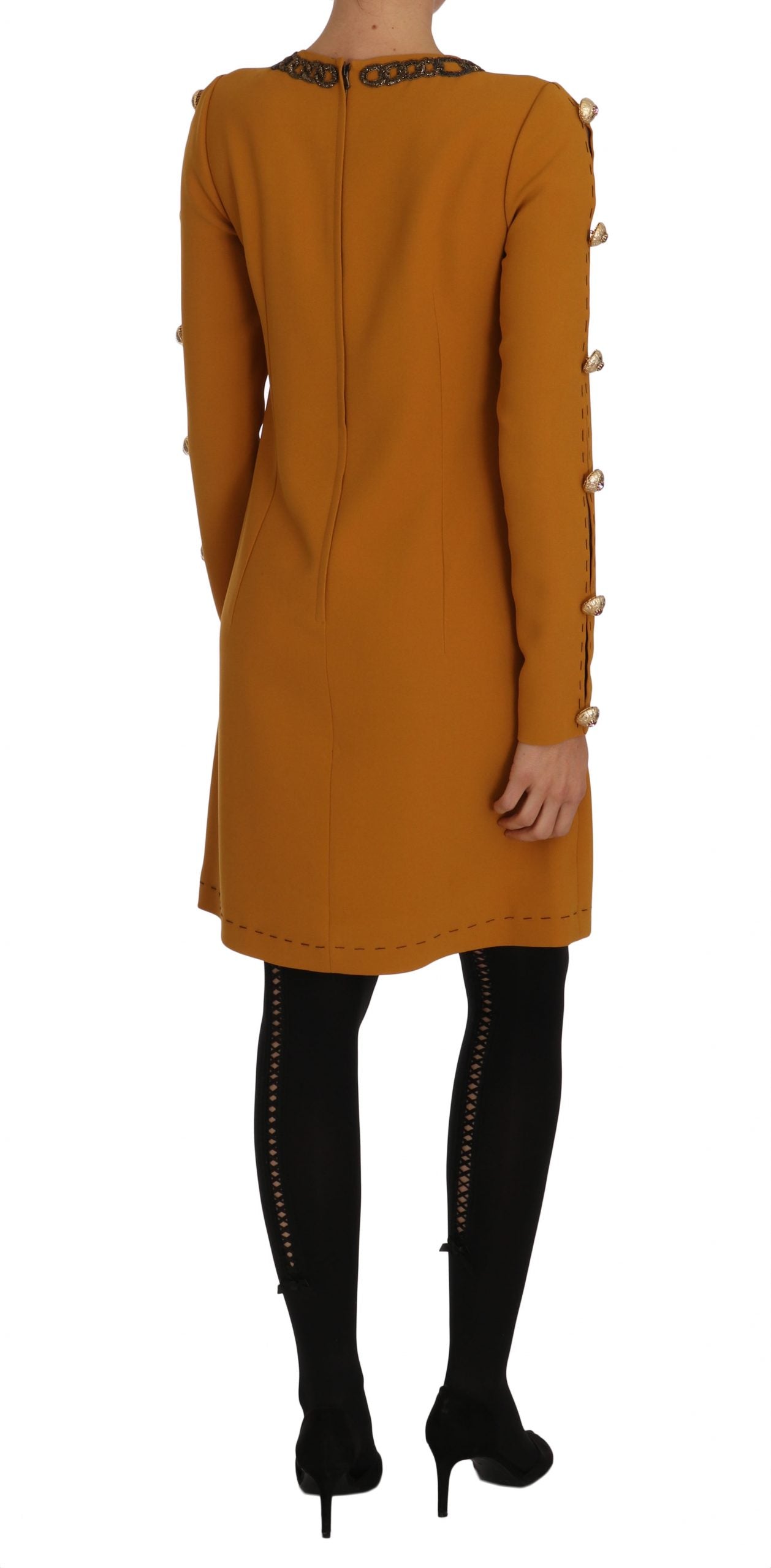 Dolce & Gabbana Brown Mini Crystal Embellished Women's Dress
