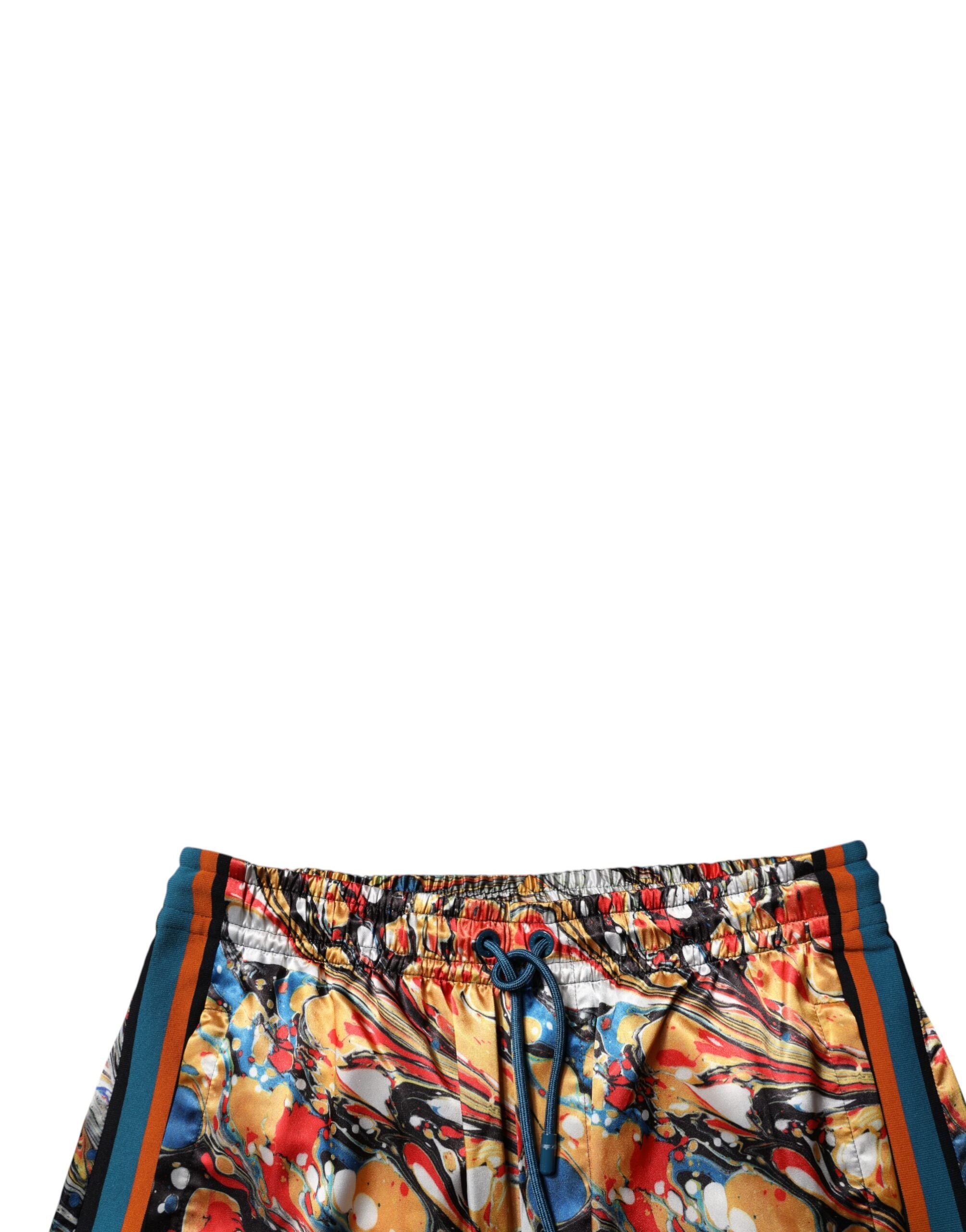 Dolce & Gabbana Multicolor Marble Satin Men Tracksuit Men's Pants